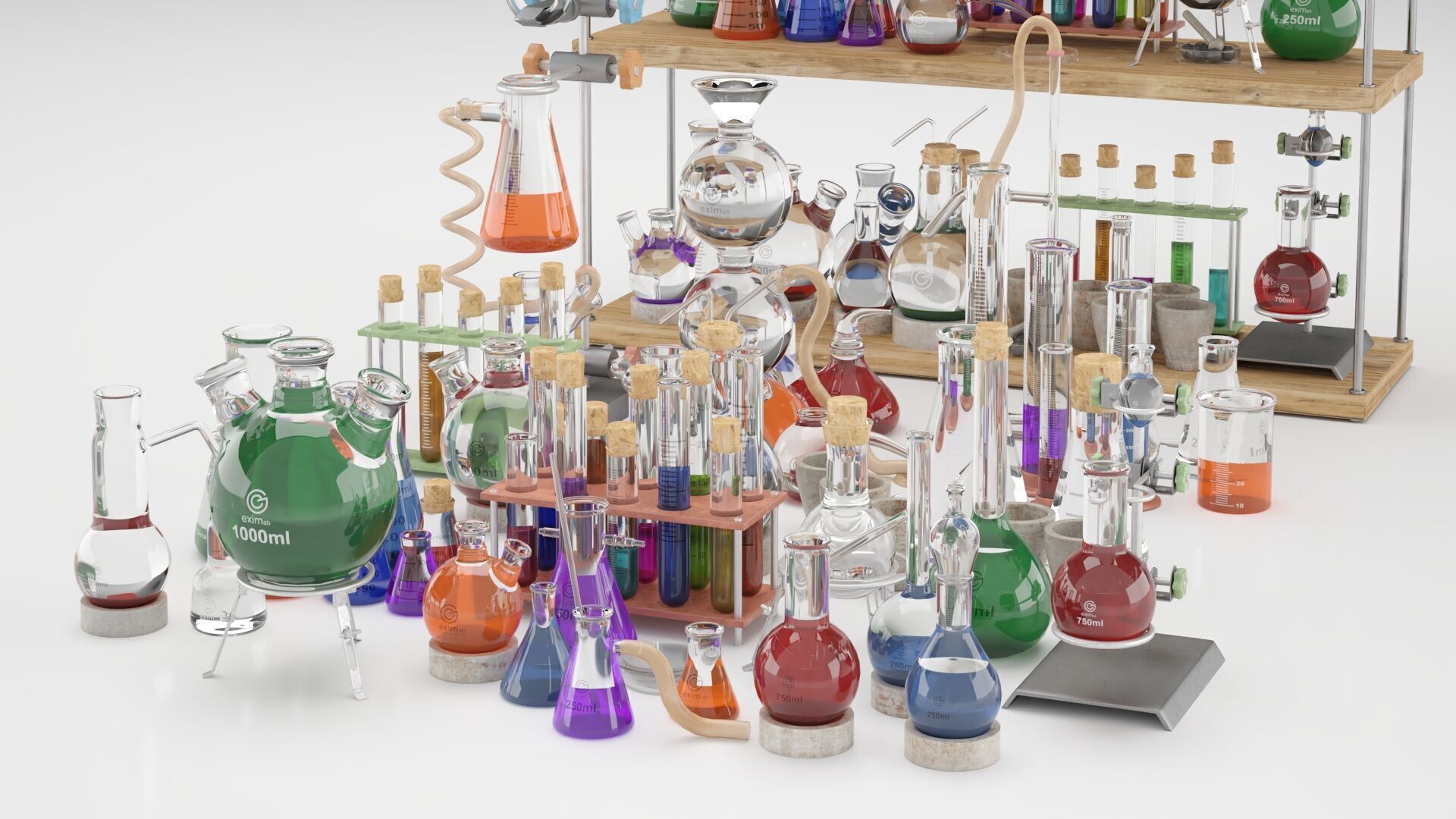 Chemistry Dishes - Laboratory Chemical Glassware 3D model_8