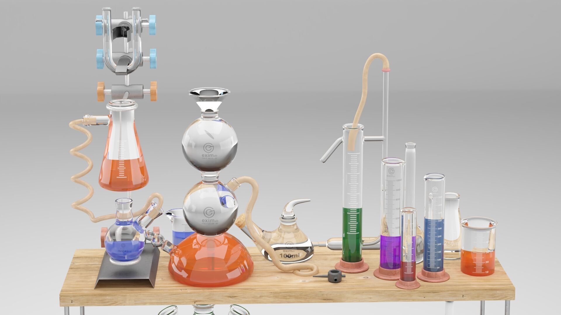 Chemistry Dishes - Laboratory Chemical Glassware 3D model_2