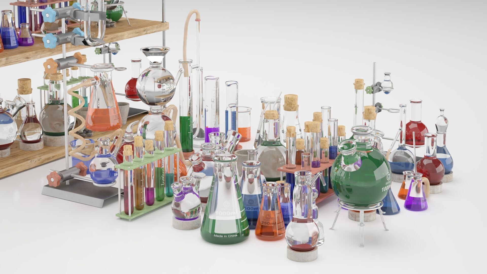 Chemistry Dishes - Laboratory Chemical Glassware 3D model_5