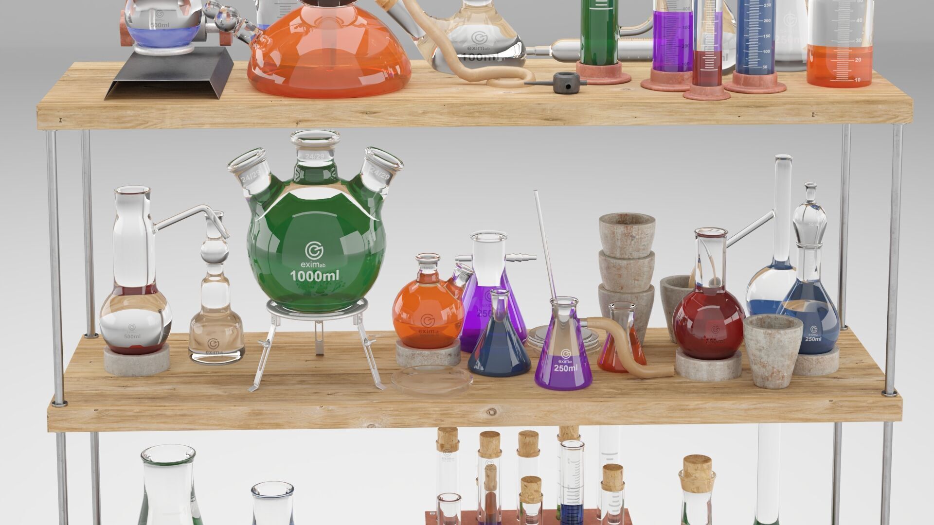Chemistry Dishes - Laboratory Chemical Glassware 3D model_3