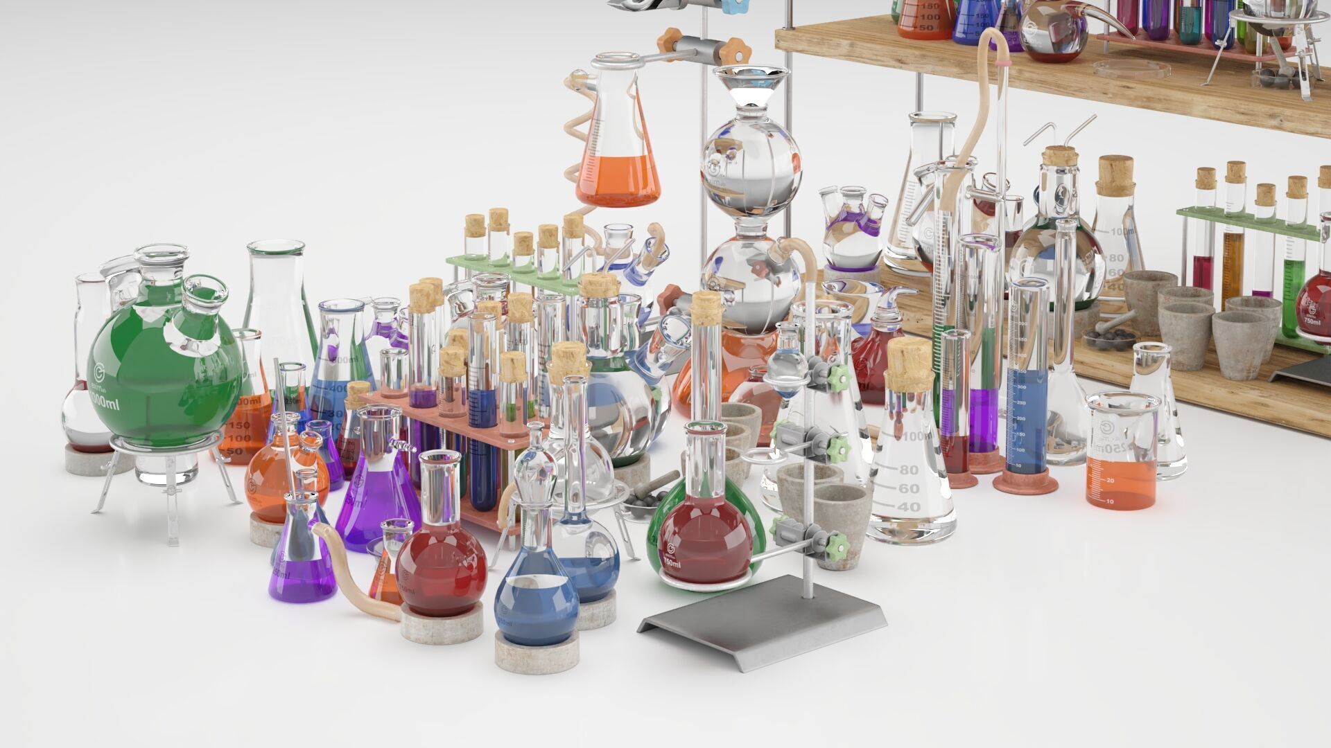 Chemistry Dishes - Laboratory Chemical Glassware 3D model_9