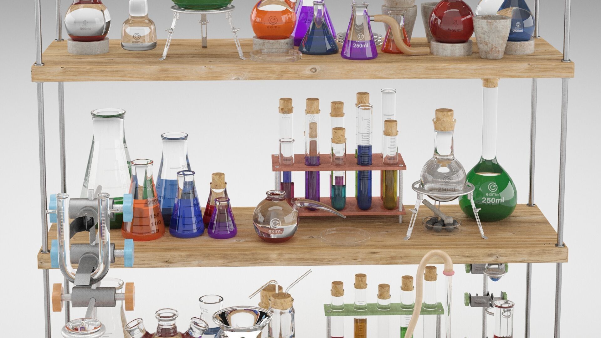 Chemistry Dishes - Laboratory Chemical Glassware 3D model_4