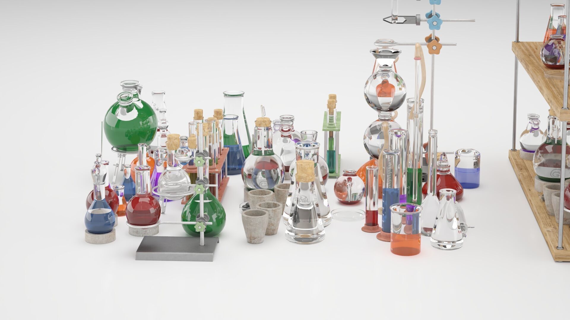 Chemistry Dishes - Laboratory Chemical Glassware 3D model_1
