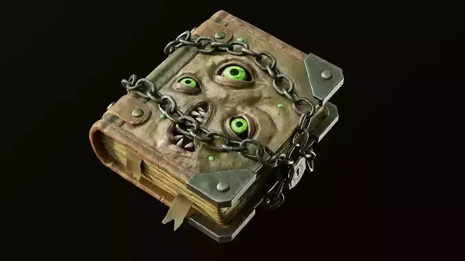 Cursed grimoire Low-poly 3D model