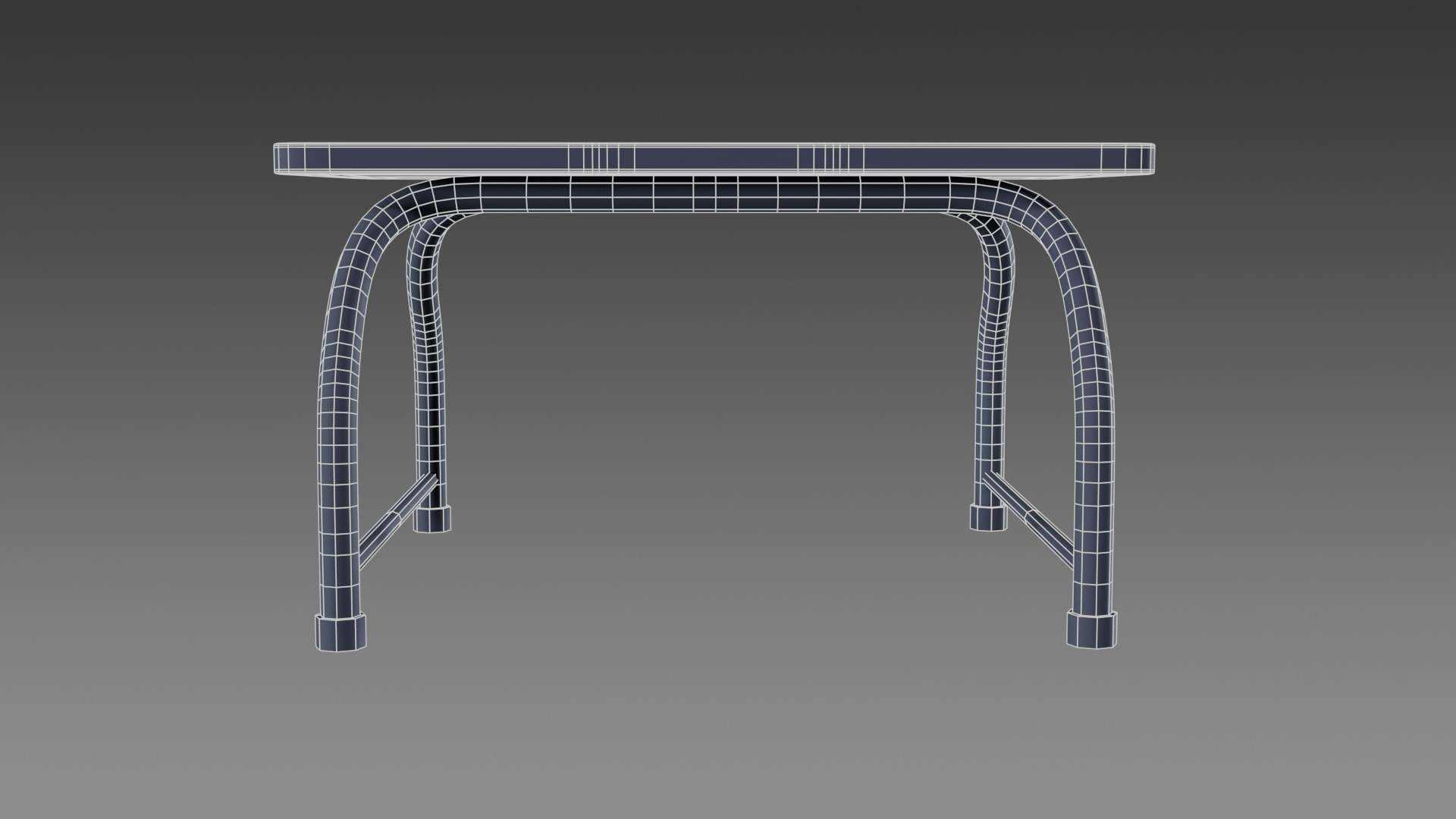 Wooden Single Step Stool Low-poly 3D model_5