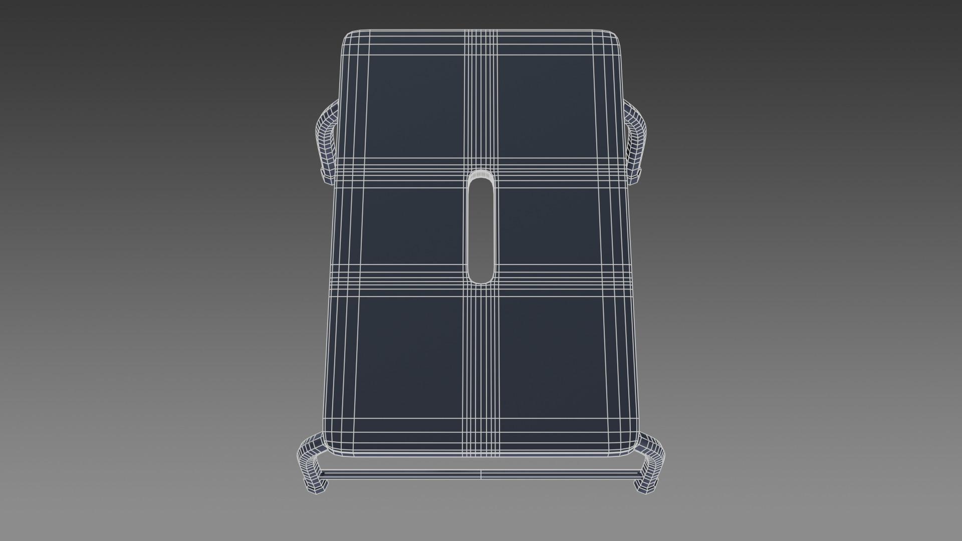 Wooden Single Step Stool Low-poly 3D model_7