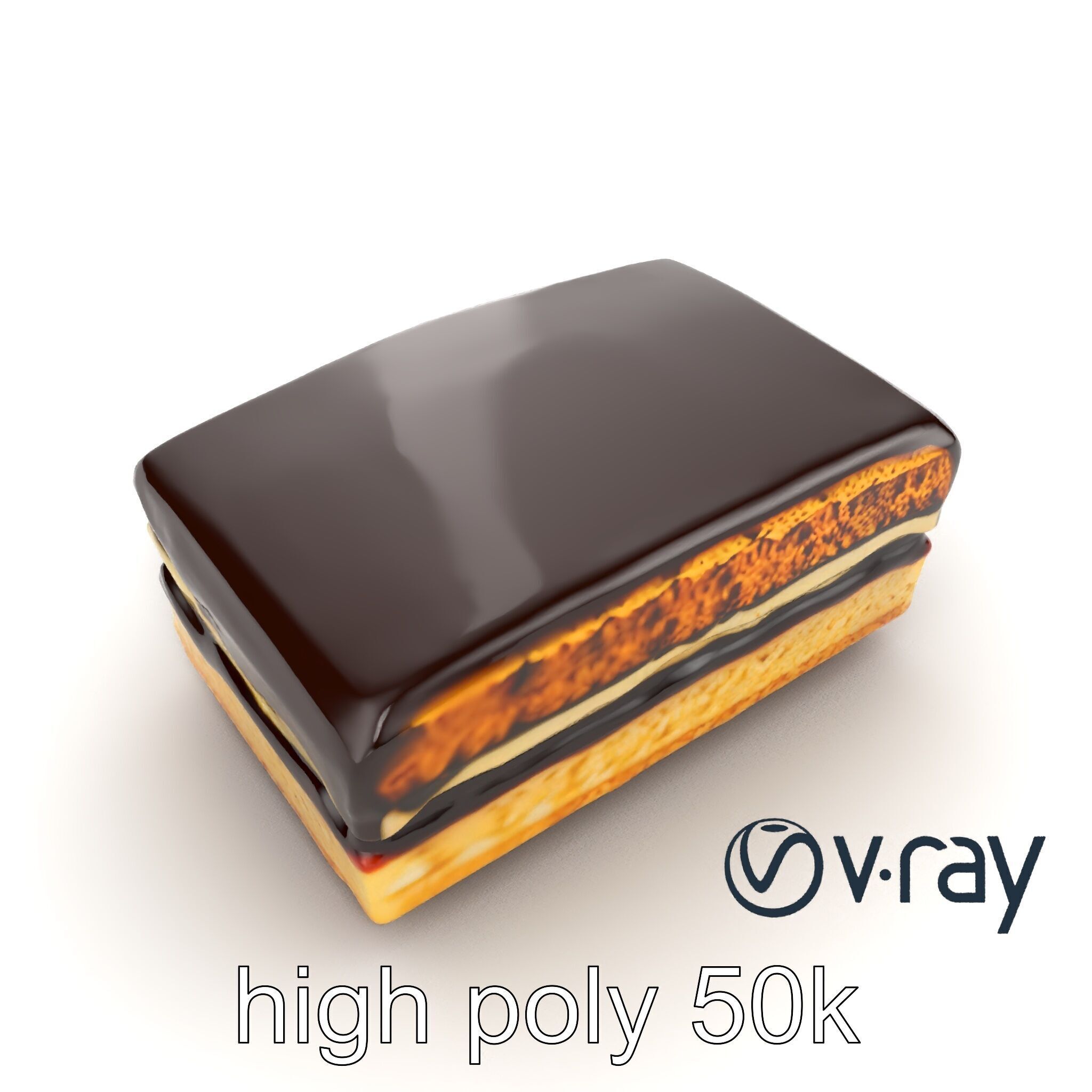 Decadent Opera Cake Dessert 3D Model Pack Low-poly 3D model_20