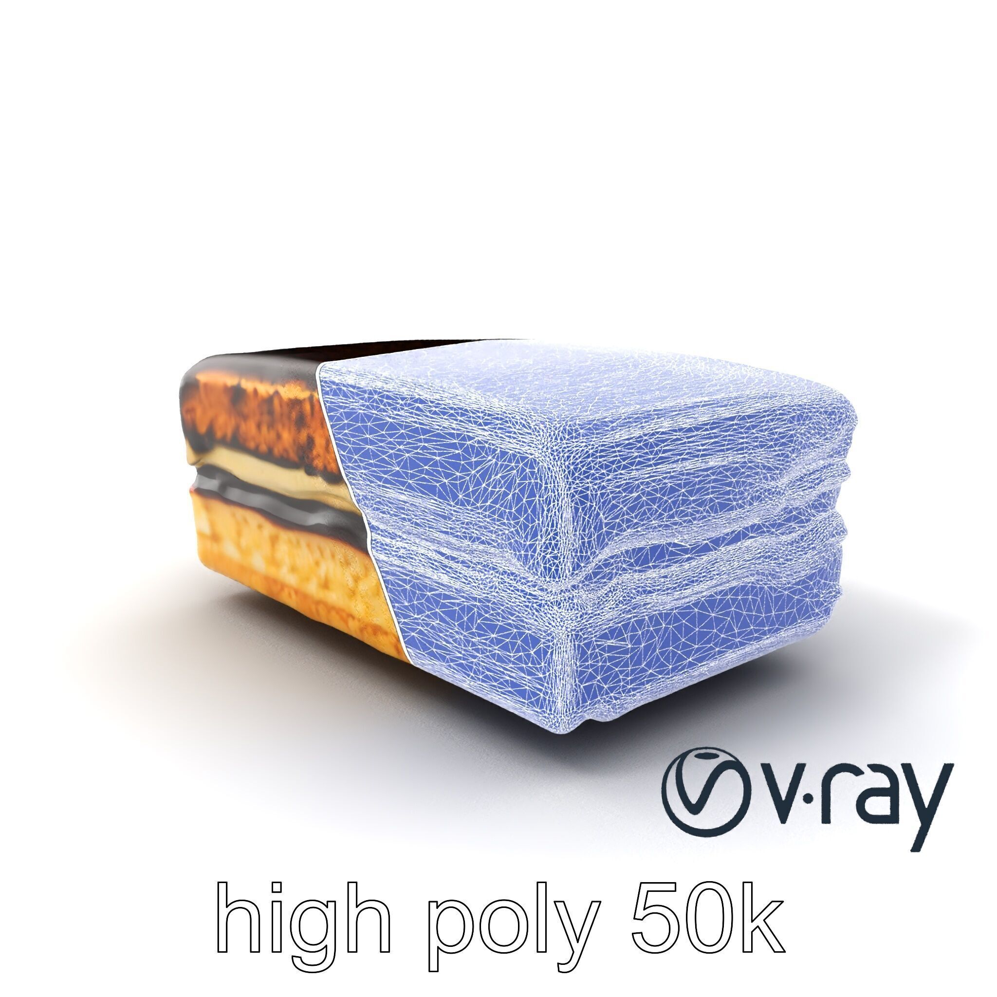 Decadent Opera Cake Dessert 3D Model Pack Low-poly 3D model_8