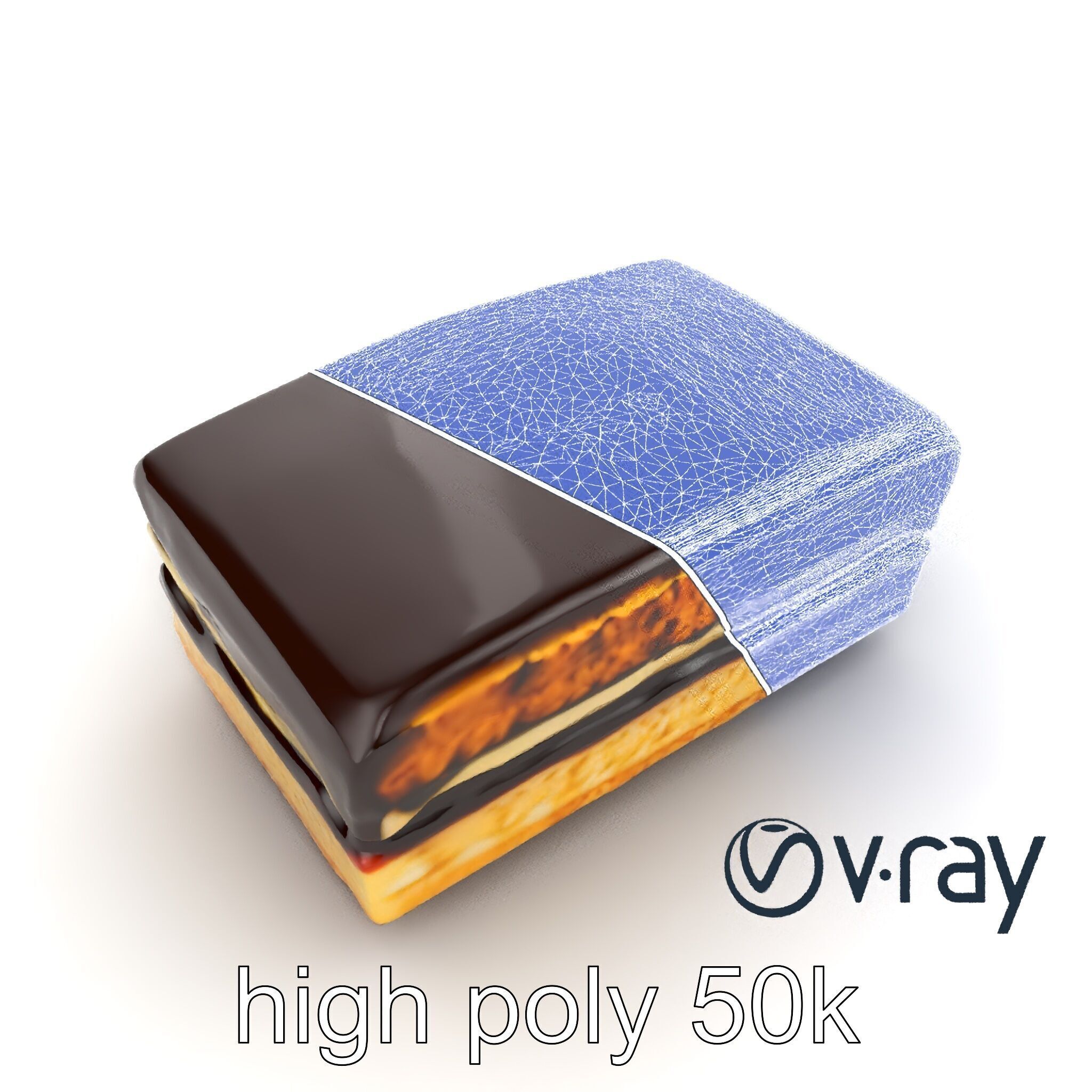 Decadent Opera Cake Dessert 3D Model Pack Low-poly 3D model_29