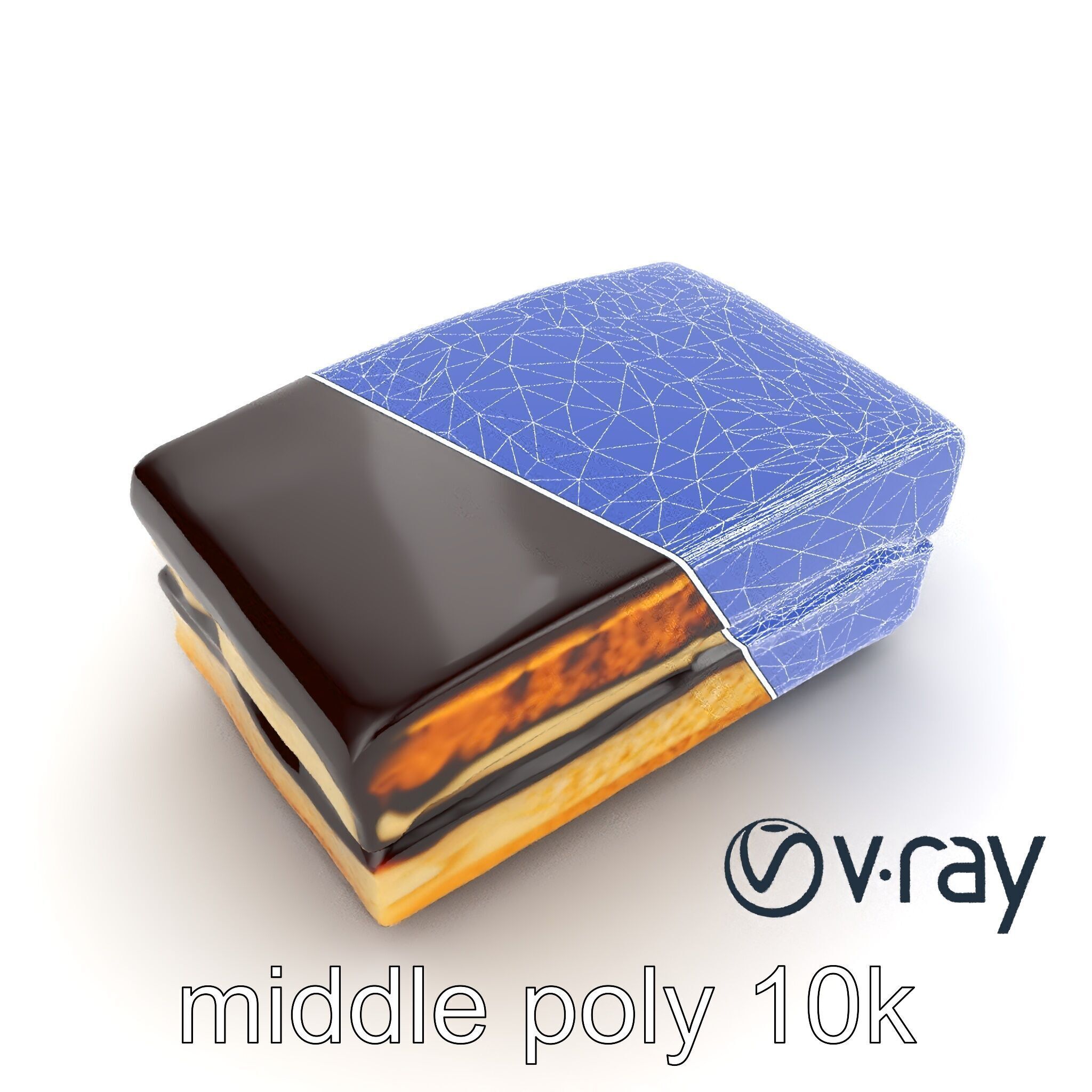 Decadent Opera Cake Dessert 3D Model Pack Low-poly 3D model_15