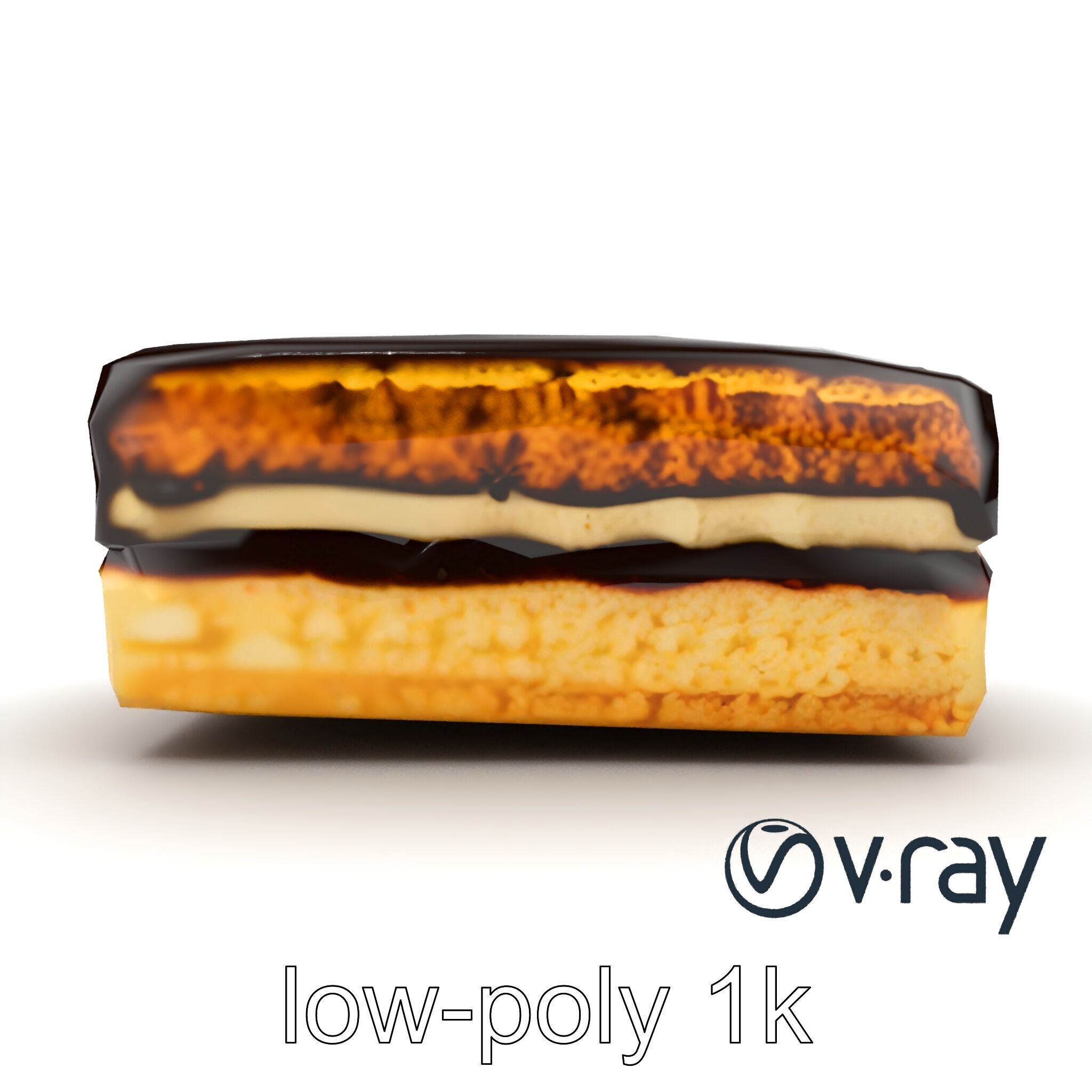 Decadent Opera Cake Dessert 3D Model Pack Low-poly 3D model_16