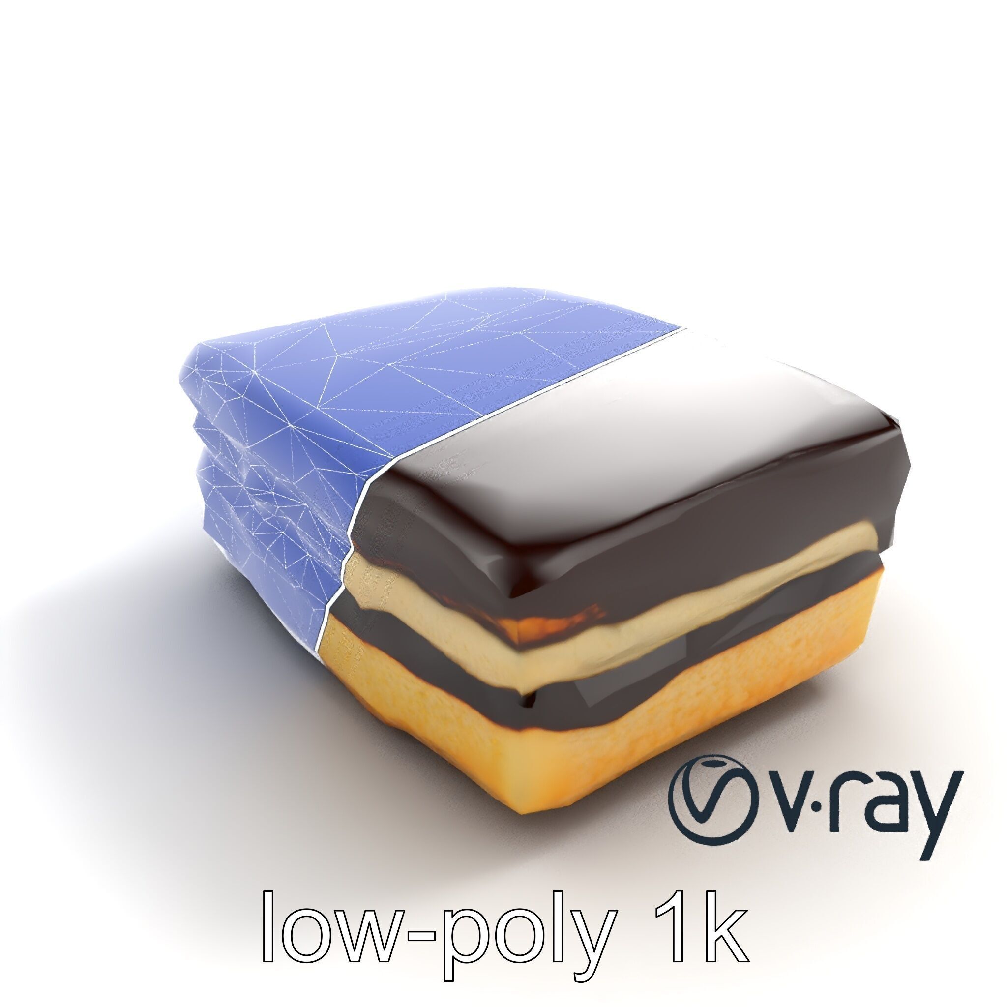 Decadent Opera Cake Dessert 3D Model Pack Low-poly 3D model_28