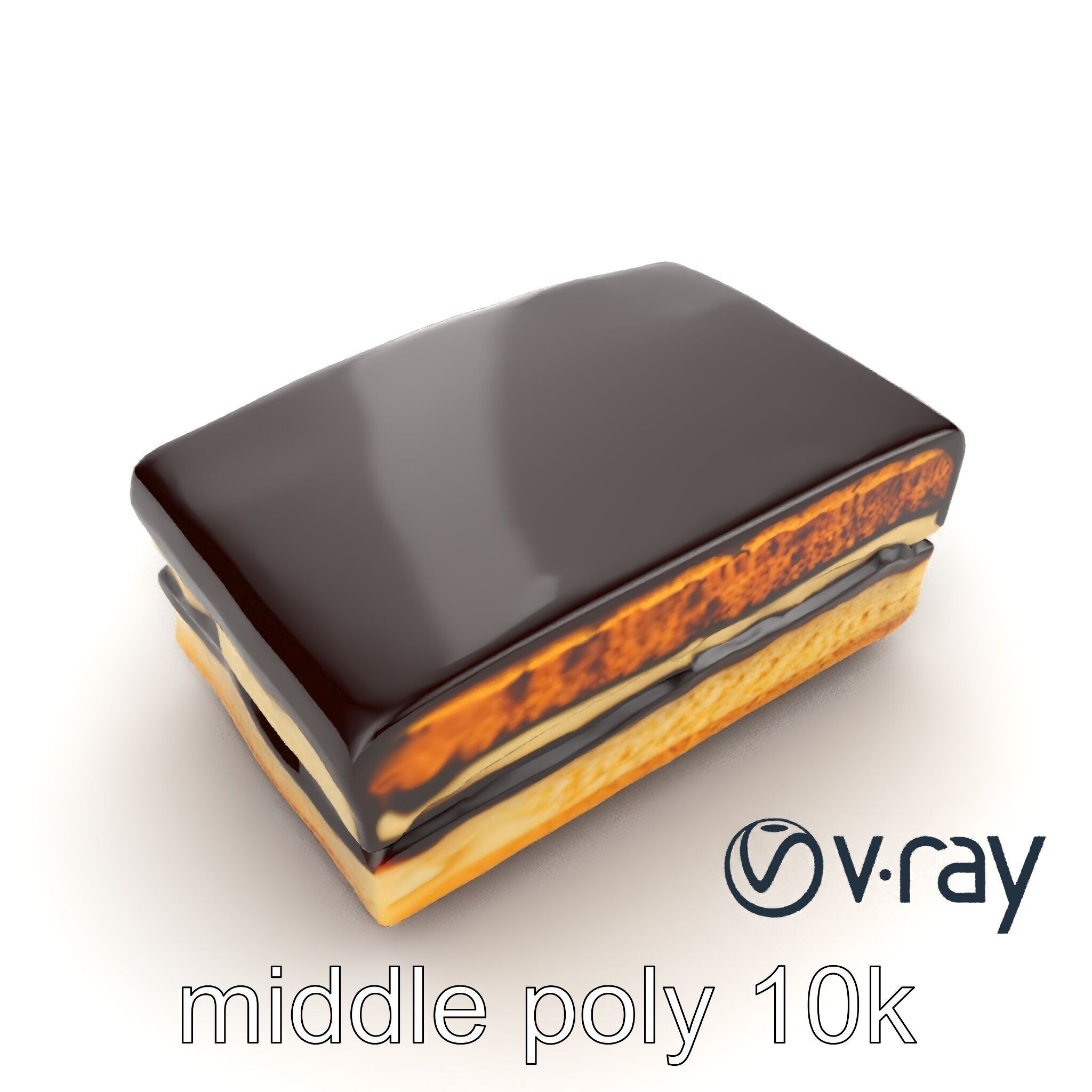 Decadent Opera Cake Dessert 3D Model Pack Low-poly 3D model_9