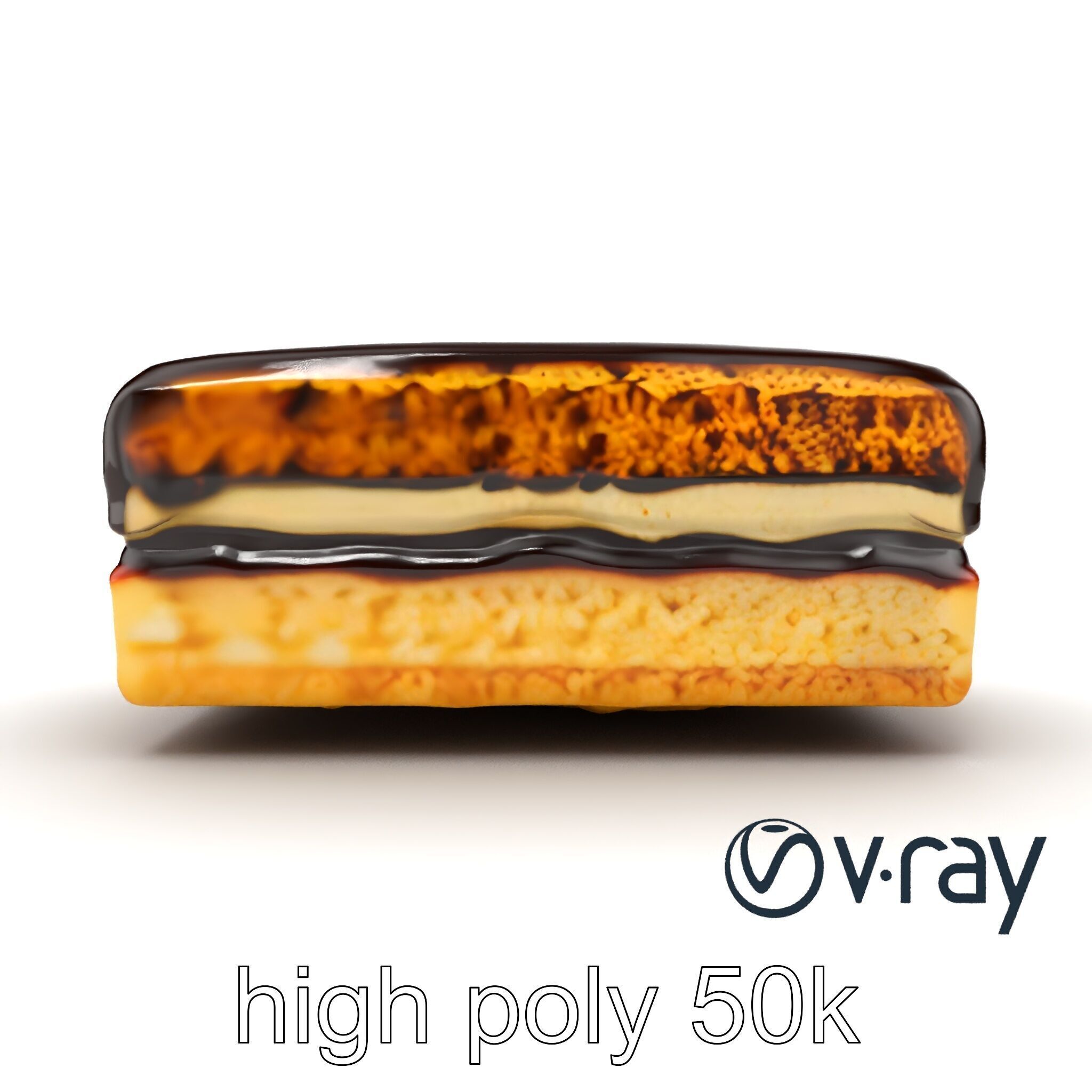 Decadent Opera Cake Dessert 3D Model Pack Low-poly 3D model_14