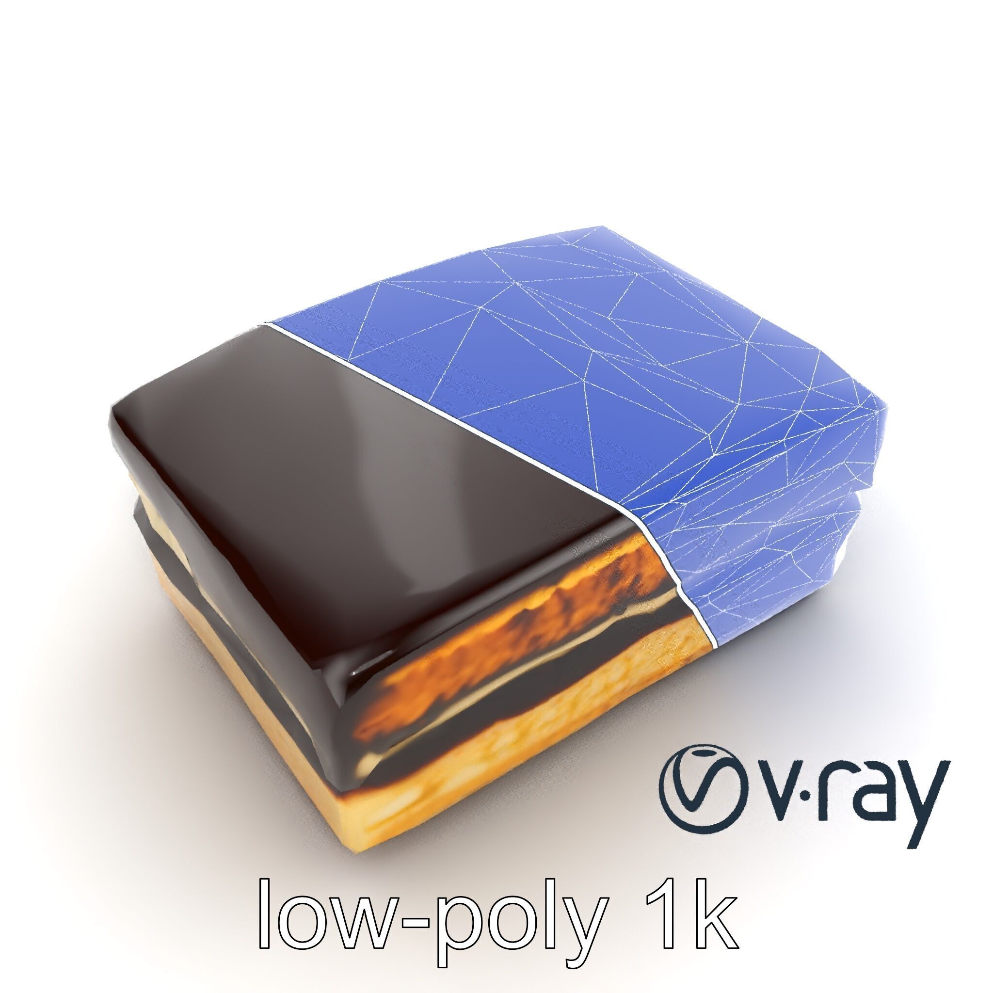 Decadent Opera Cake Dessert 3D Model Pack Low-poly 3D model_31