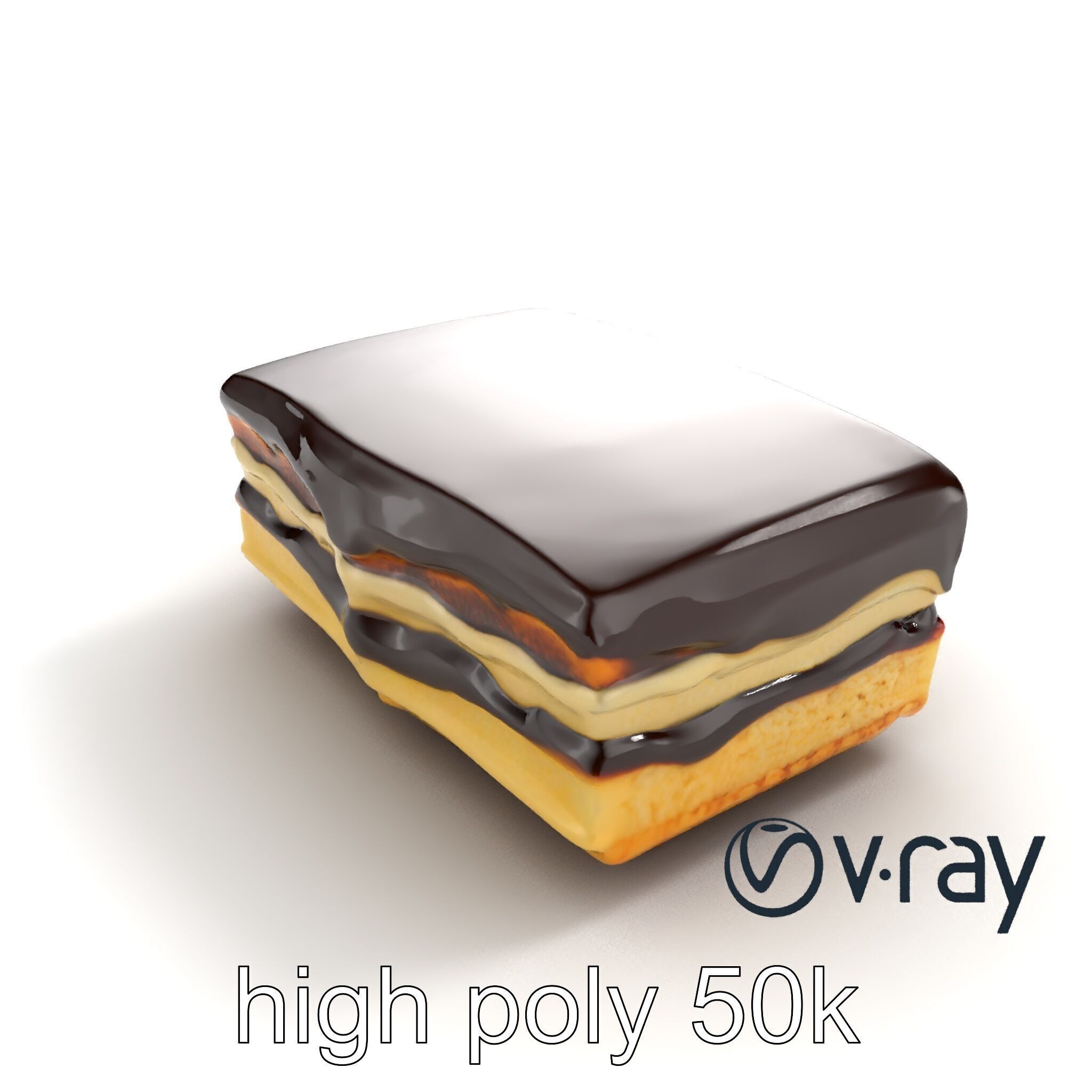 Decadent Opera Cake Dessert 3D Model Pack Low-poly 3D model_24