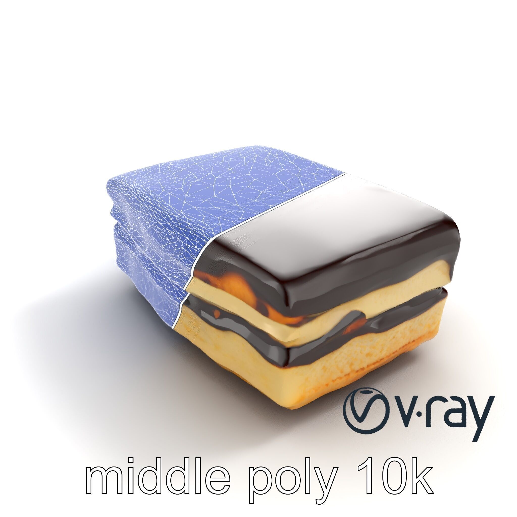 Decadent Opera Cake Dessert 3D Model Pack Low-poly 3D model_18