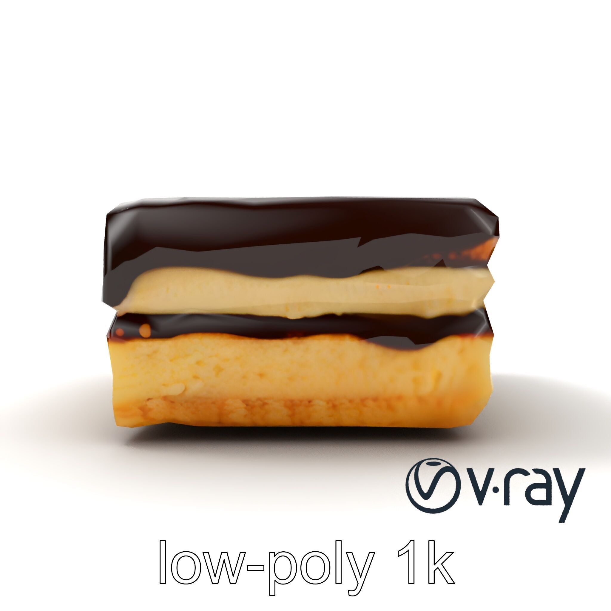 Decadent Opera Cake Dessert 3D Model Pack Low-poly 3D model_32