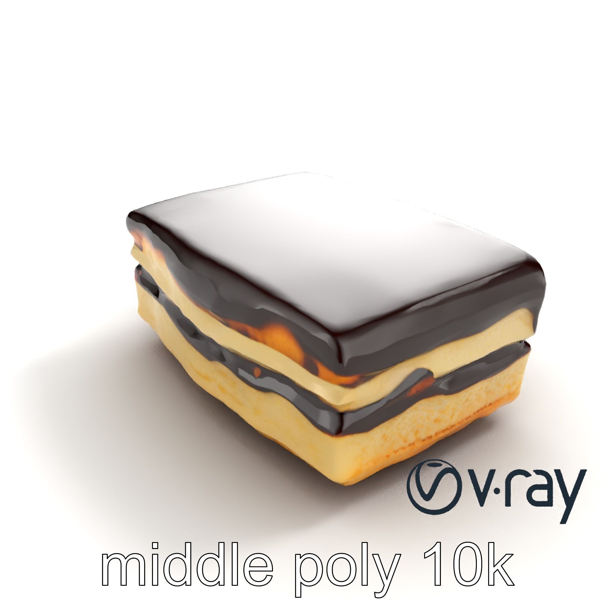 Decadent Opera Cake Dessert 3D Model Pack Low-poly 3D model_6