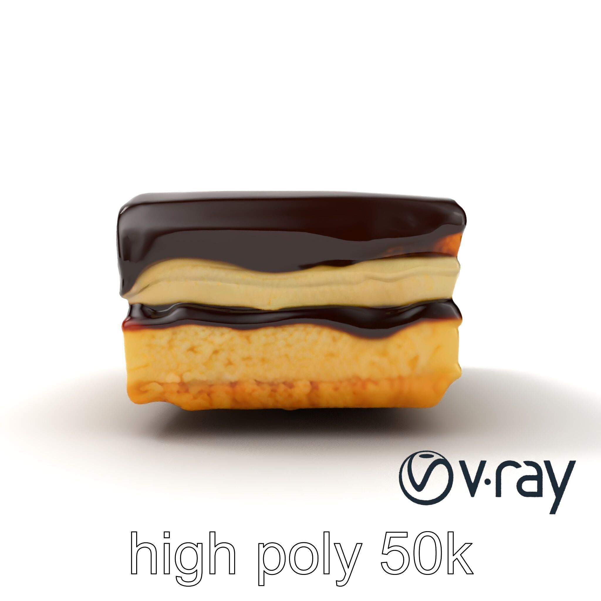Decadent Opera Cake Dessert 3D Model Pack Low-poly 3D model_12
