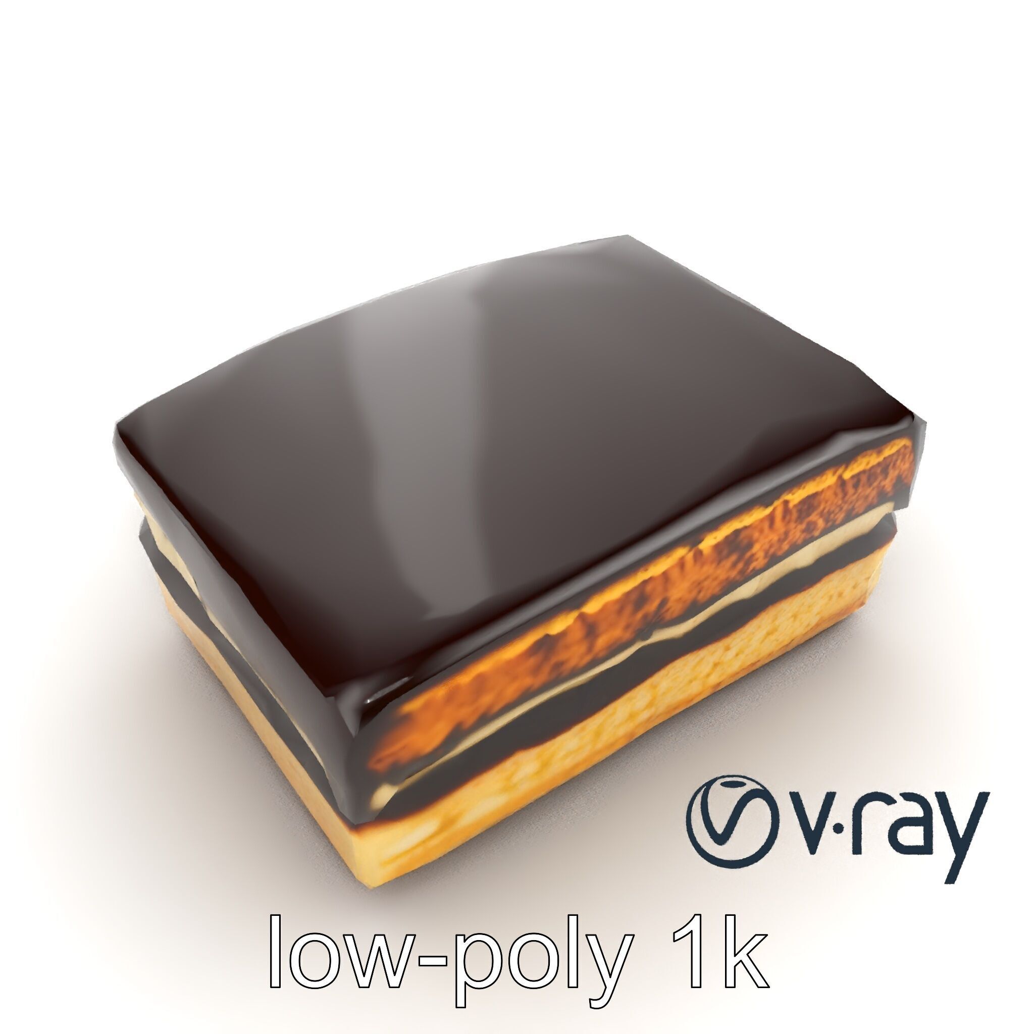 Decadent Opera Cake Dessert 3D Model Pack Low-poly 3D model_21