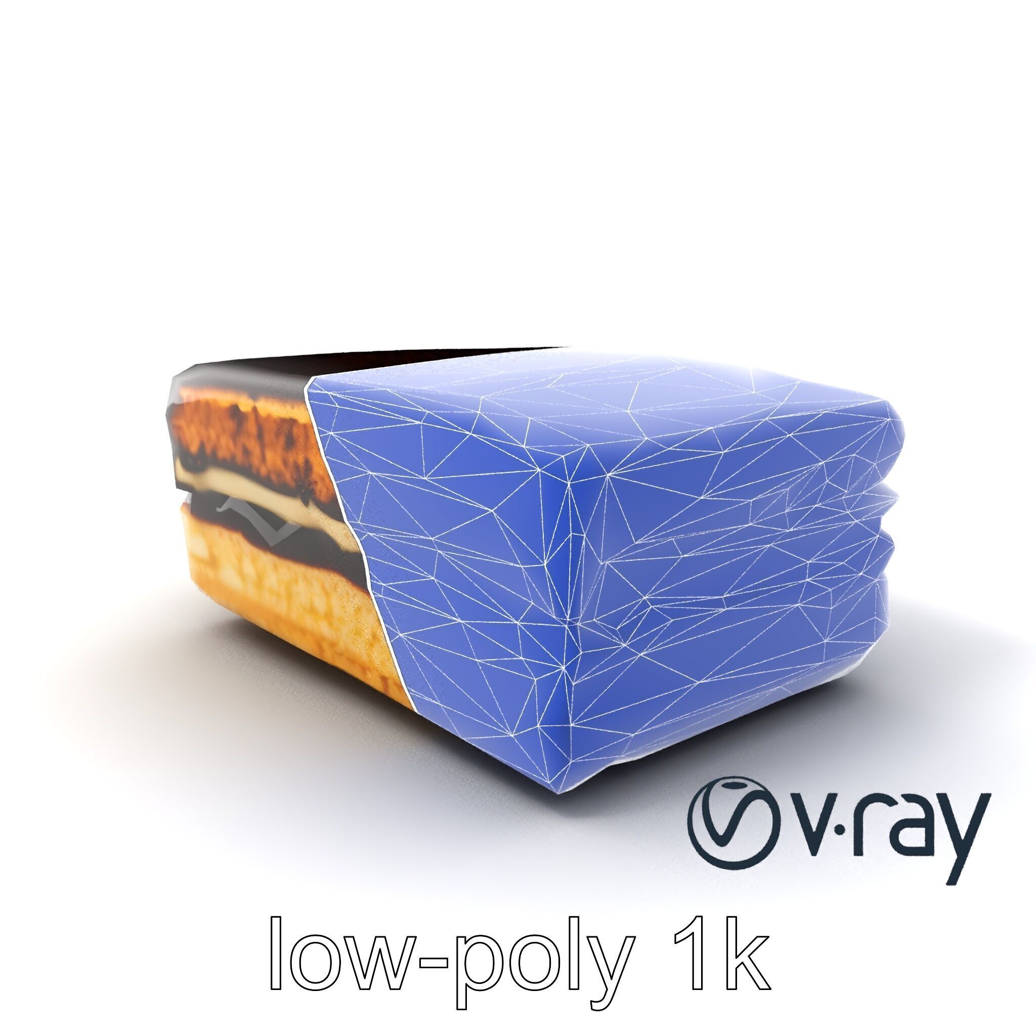 Decadent Opera Cake Dessert 3D Model Pack Low-poly 3D model_7