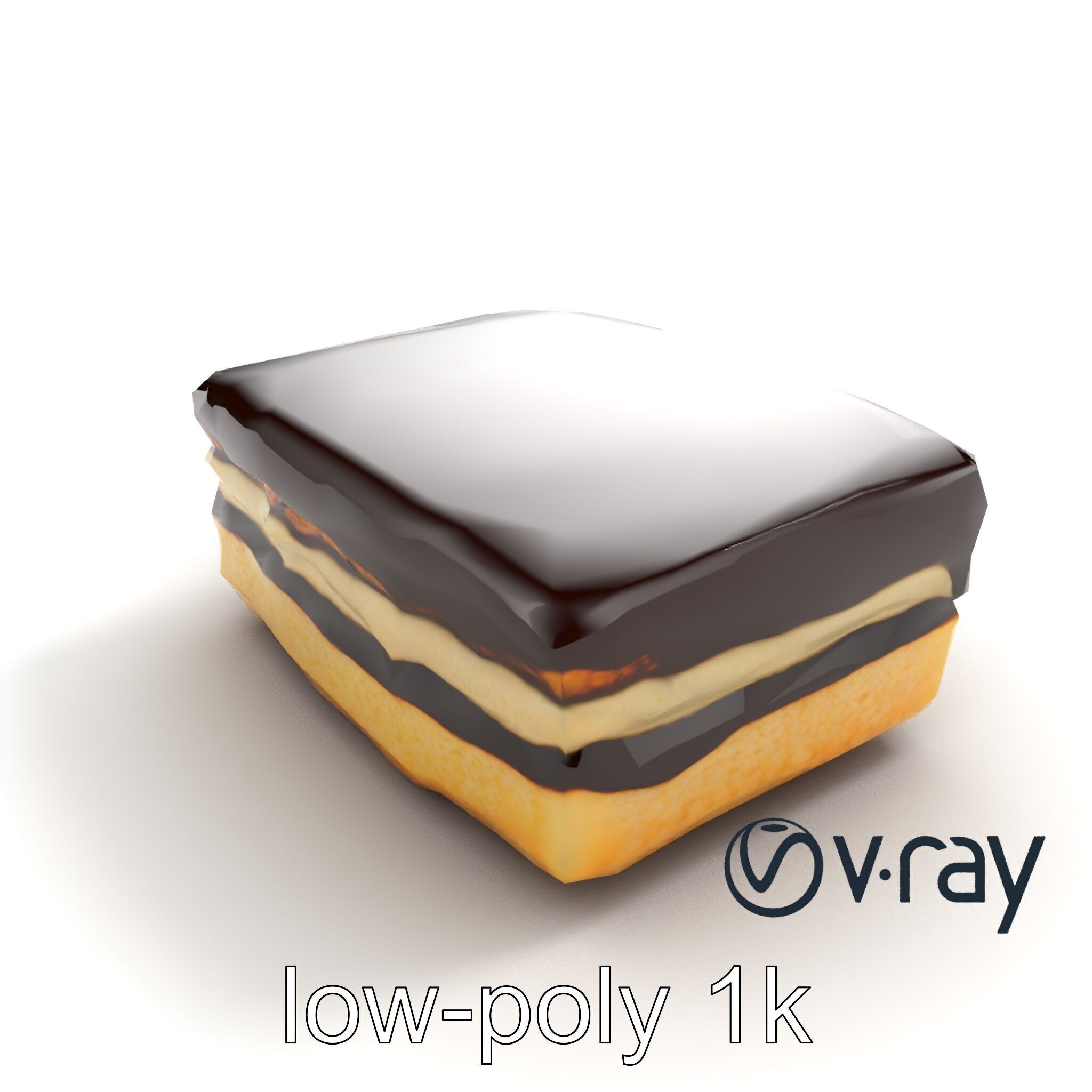 Decadent Opera Cake Dessert 3D Model Pack Low-poly 3D model_10