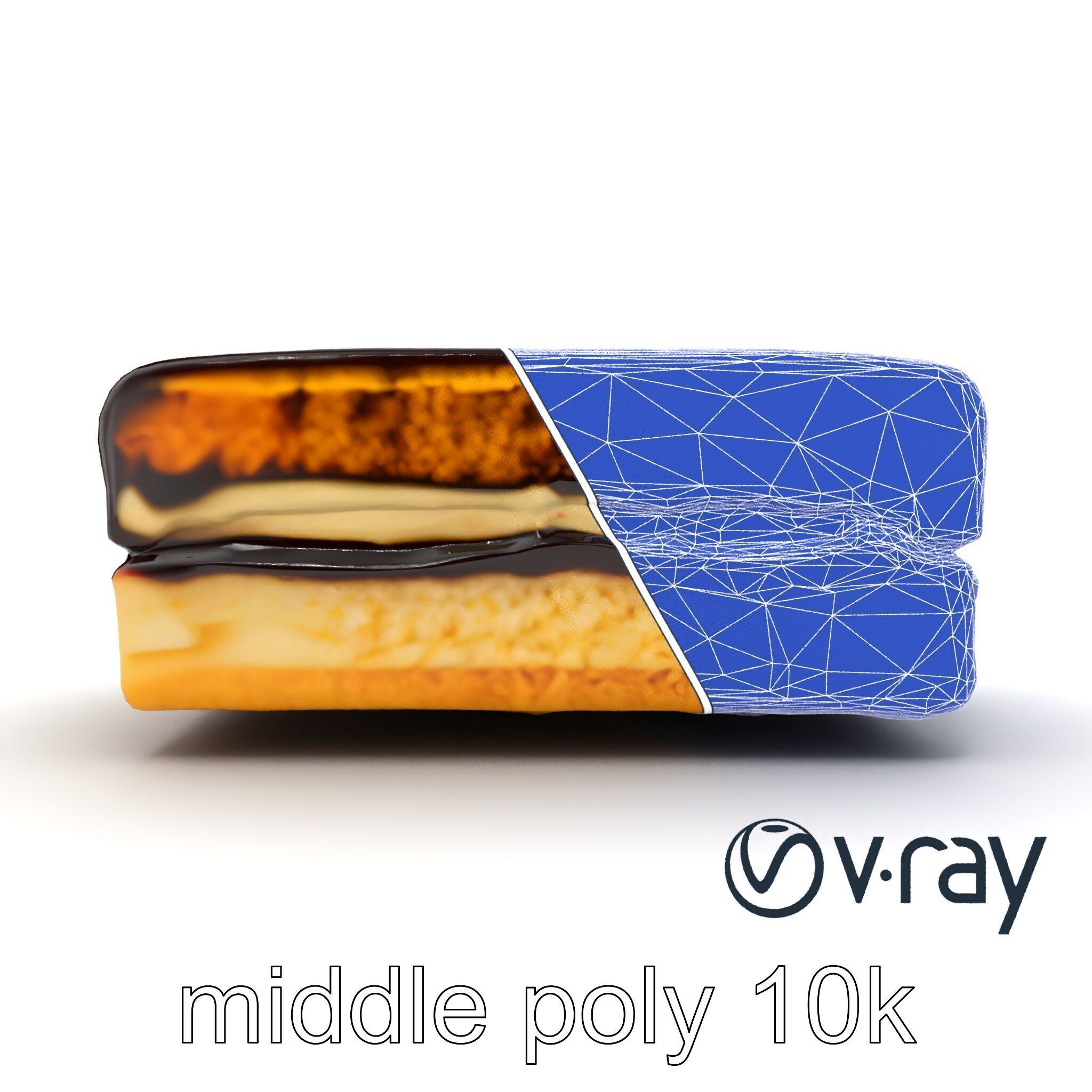 Decadent Opera Cake Dessert 3D Model Pack Low-poly 3D model_11