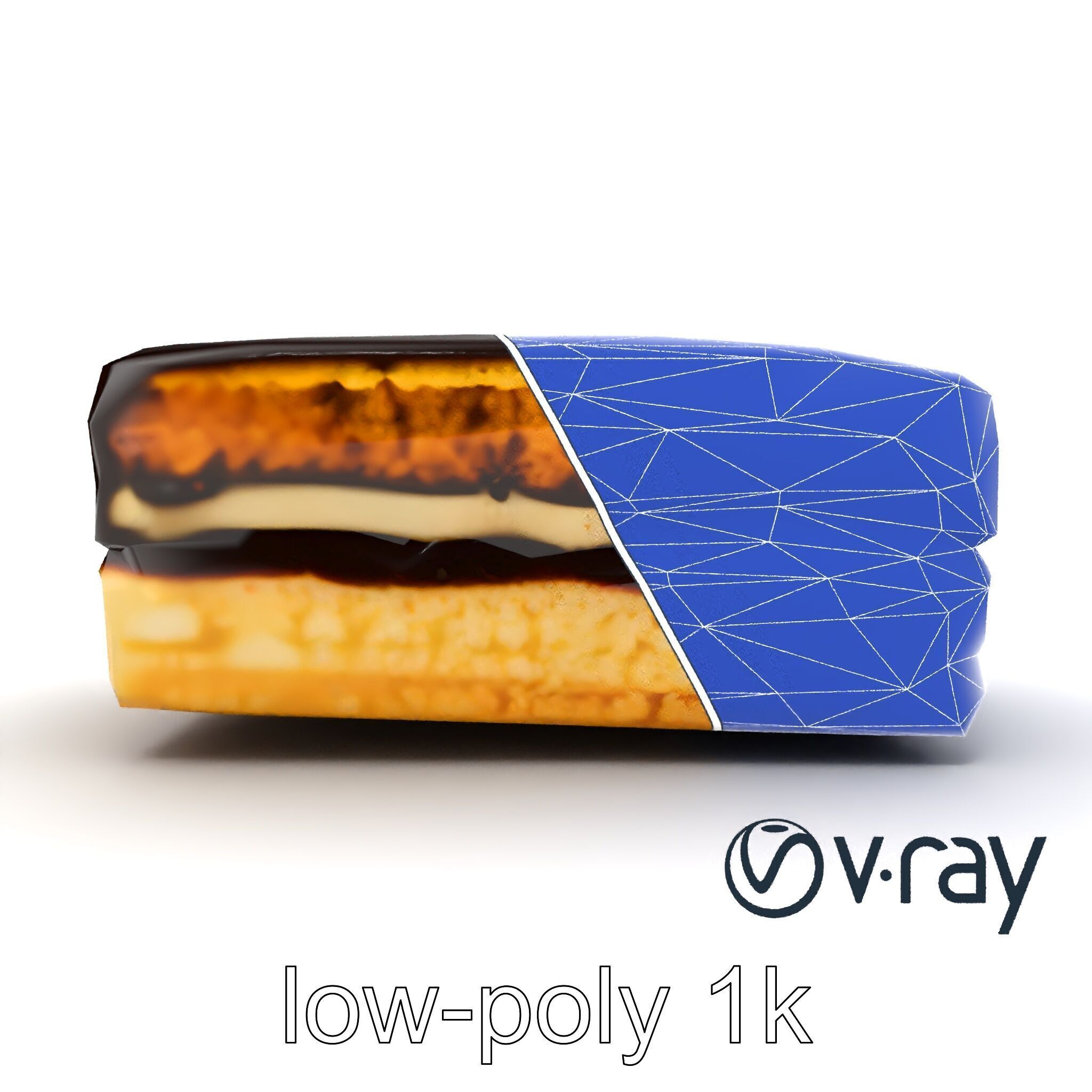 Decadent Opera Cake Dessert 3D Model Pack Low-poly 3D model_22