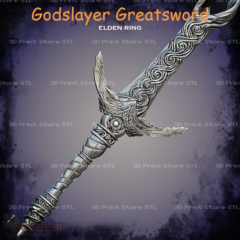 Godslayer Greatsword Cosplay Elden Ring - STL File 3D print model_3