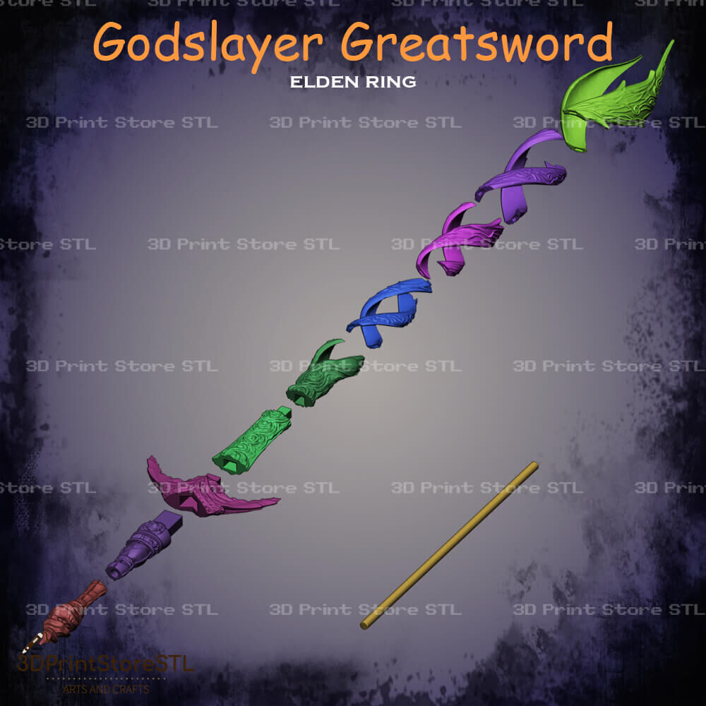 Godslayer Greatsword Cosplay Elden Ring - STL File 3D print model_5