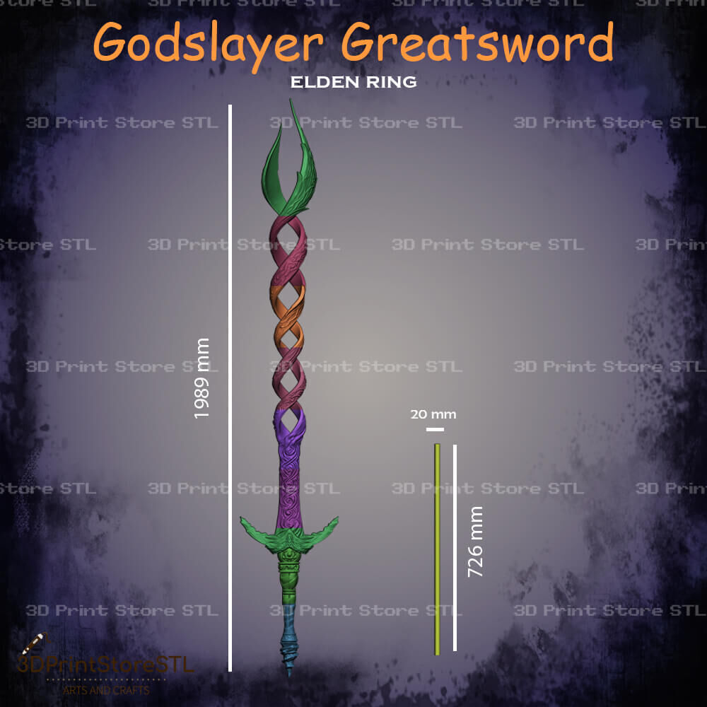 Godslayer Greatsword Cosplay Elden Ring - STL File 3D print model_4