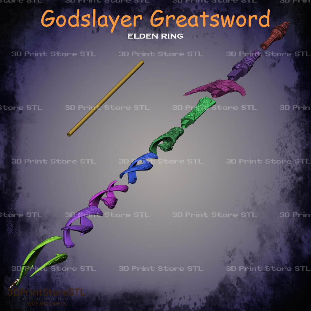 Godslayer Greatsword Cosplay Elden Ring - STL File 3D print model_6