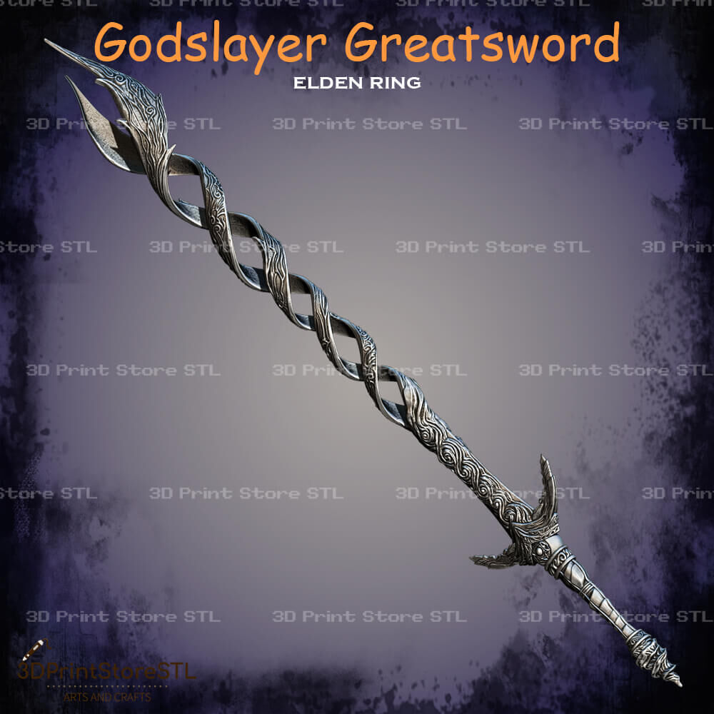 Godslayer Greatsword Cosplay Elden Ring - STL File 3D print model_2