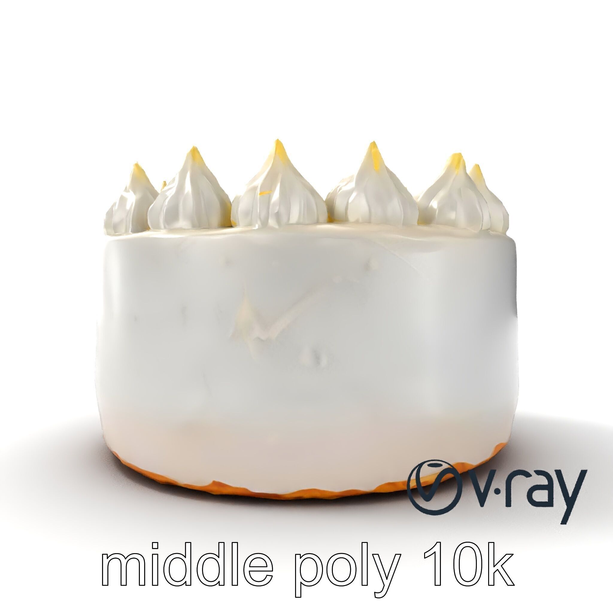 Zesty Lemon Meringue Cake model pack Low-poly 3D model_21