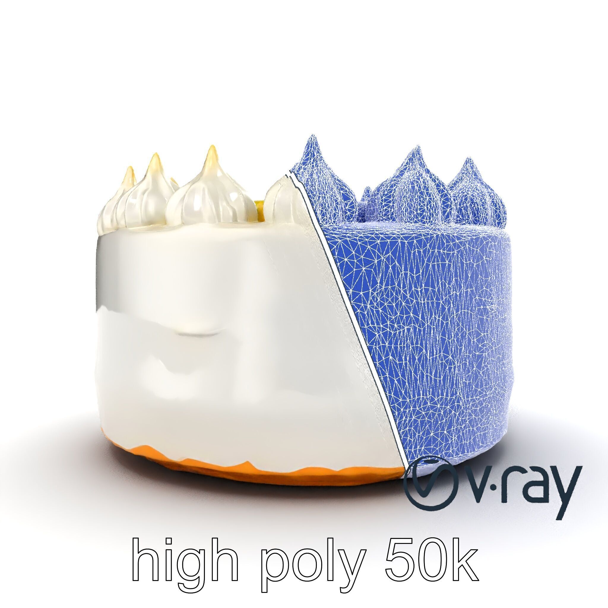 Zesty Lemon Meringue Cake model pack Low-poly 3D model_32