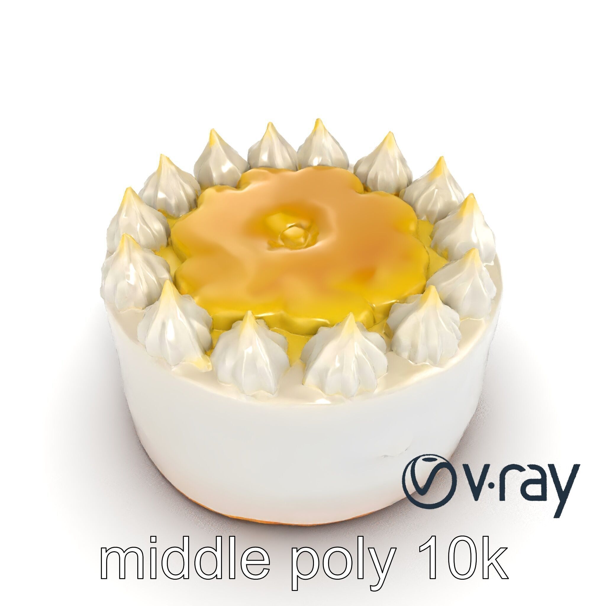Zesty Lemon Meringue Cake model pack Low-poly 3D model_9