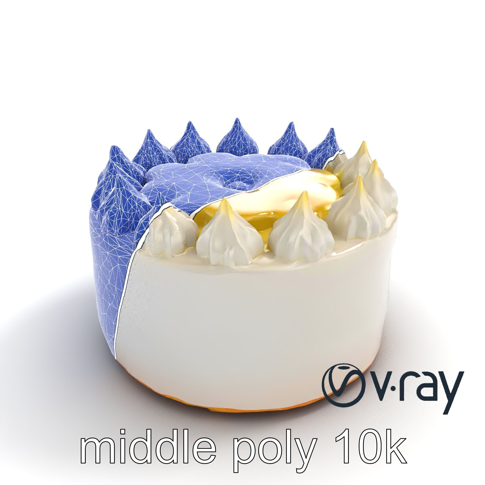 Zesty Lemon Meringue Cake model pack Low-poly 3D model_15