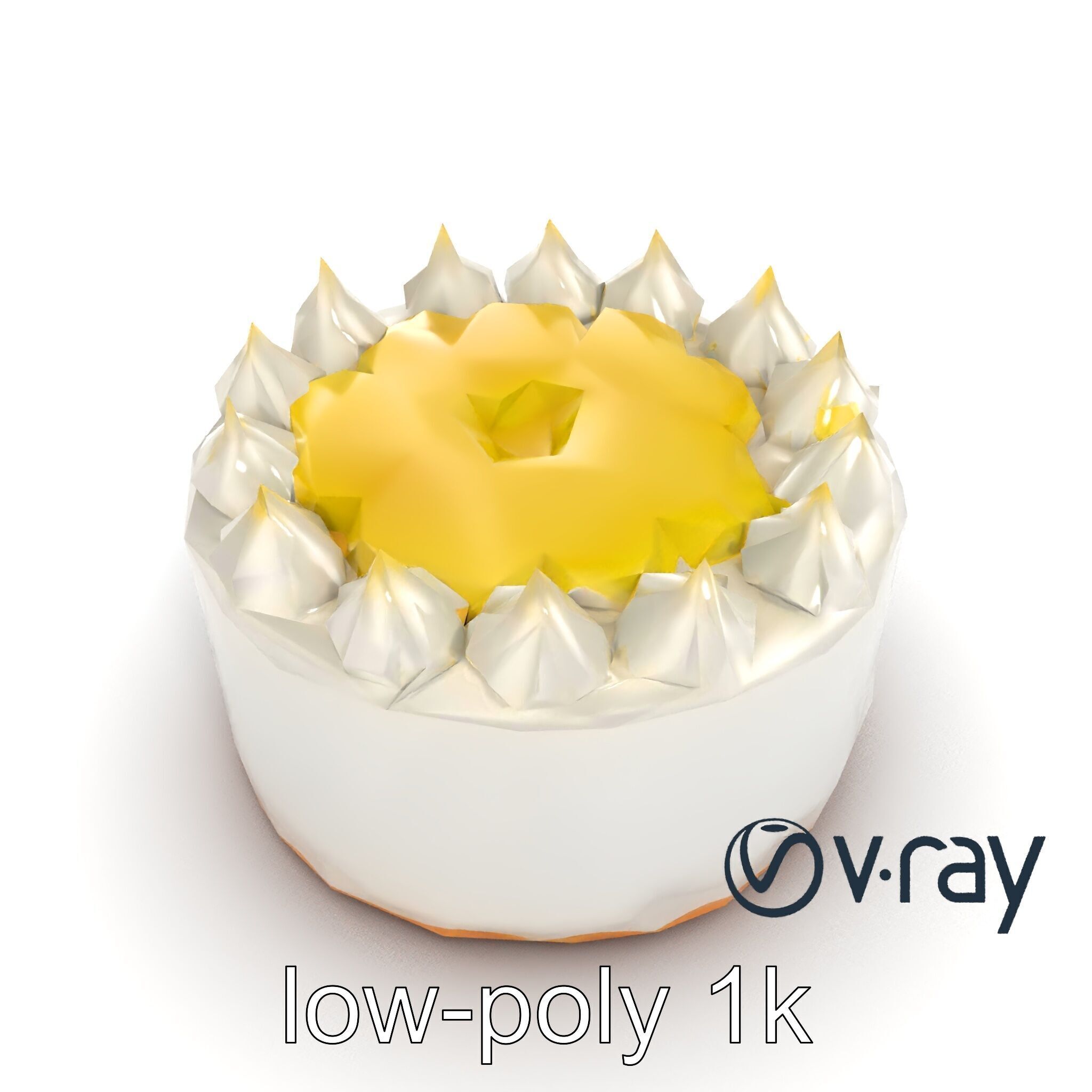 Zesty Lemon Meringue Cake model pack Low-poly 3D model_30