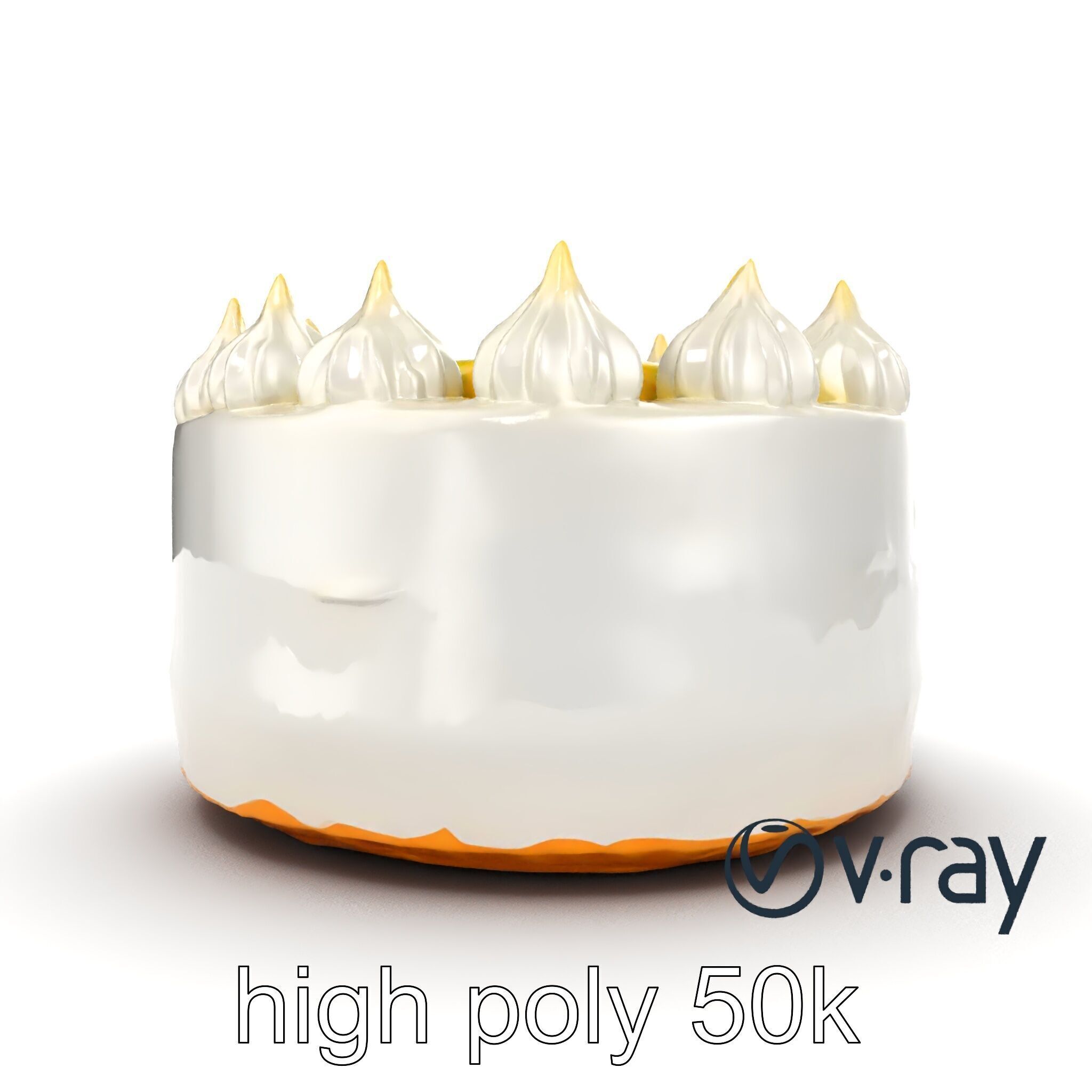 Zesty Lemon Meringue Cake model pack Low-poly 3D model_17