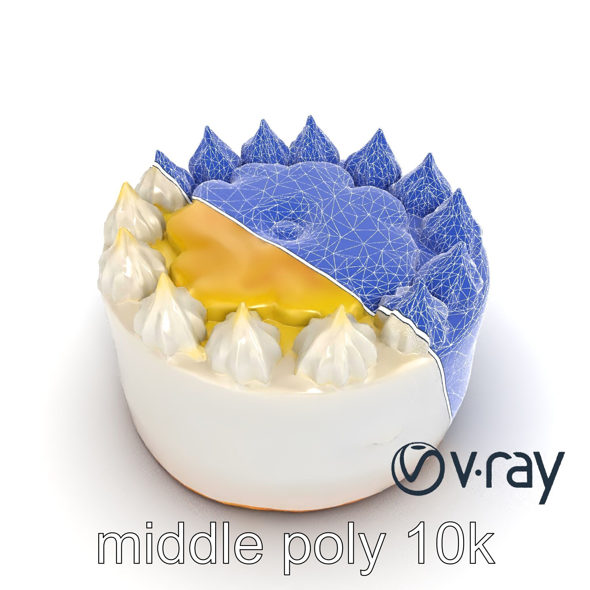 Zesty Lemon Meringue Cake model pack Low-poly 3D model_18