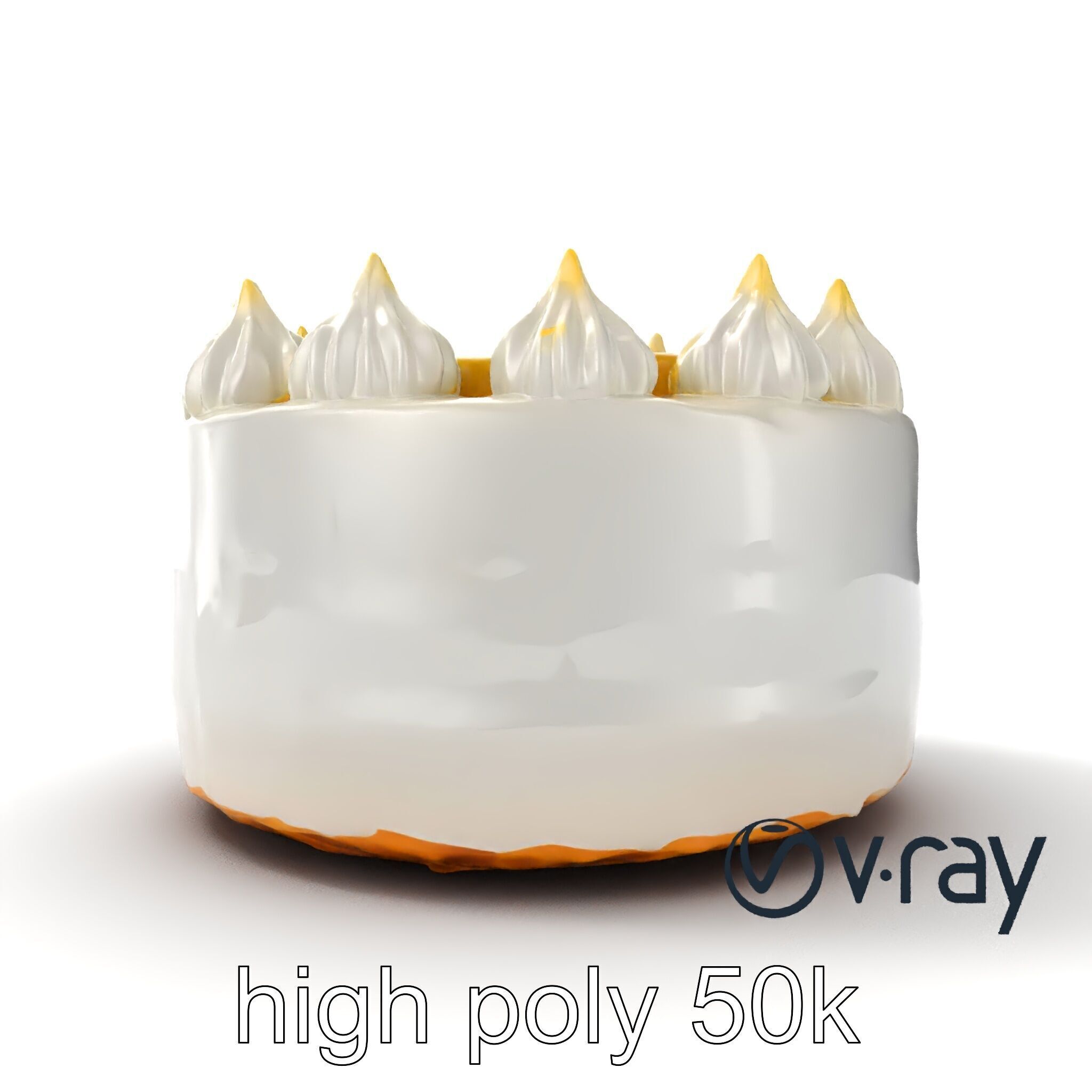 Zesty Lemon Meringue Cake model pack Low-poly 3D model_16