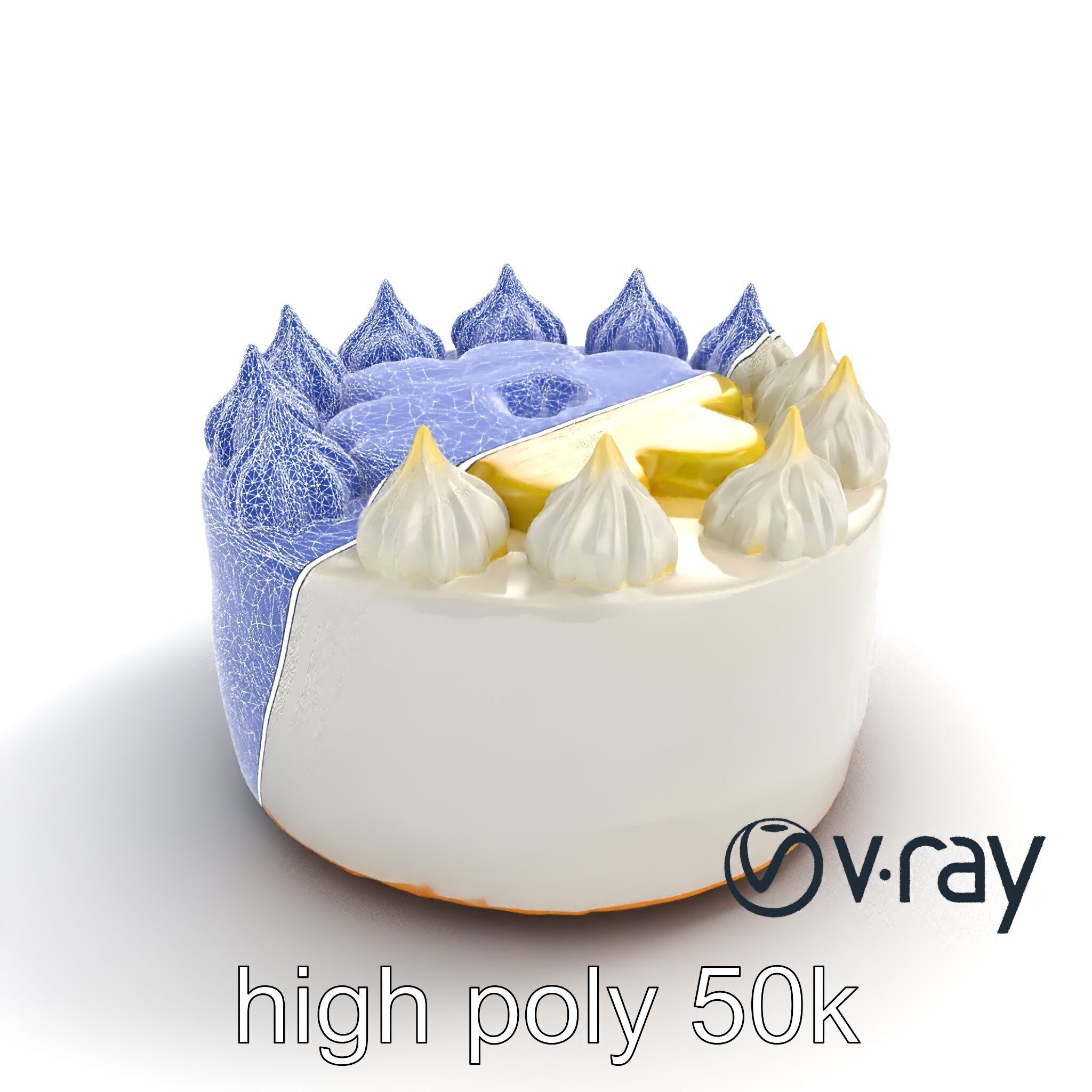 Zesty Lemon Meringue Cake model pack Low-poly 3D model_20