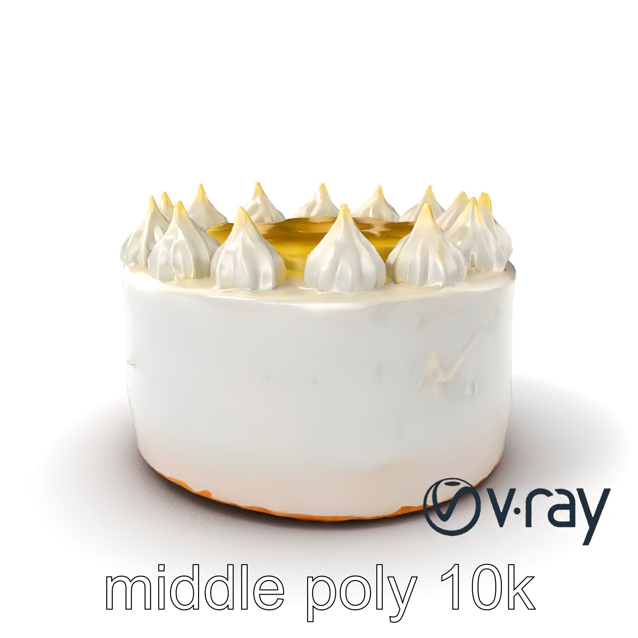 Zesty Lemon Meringue Cake model pack Low-poly 3D model_3