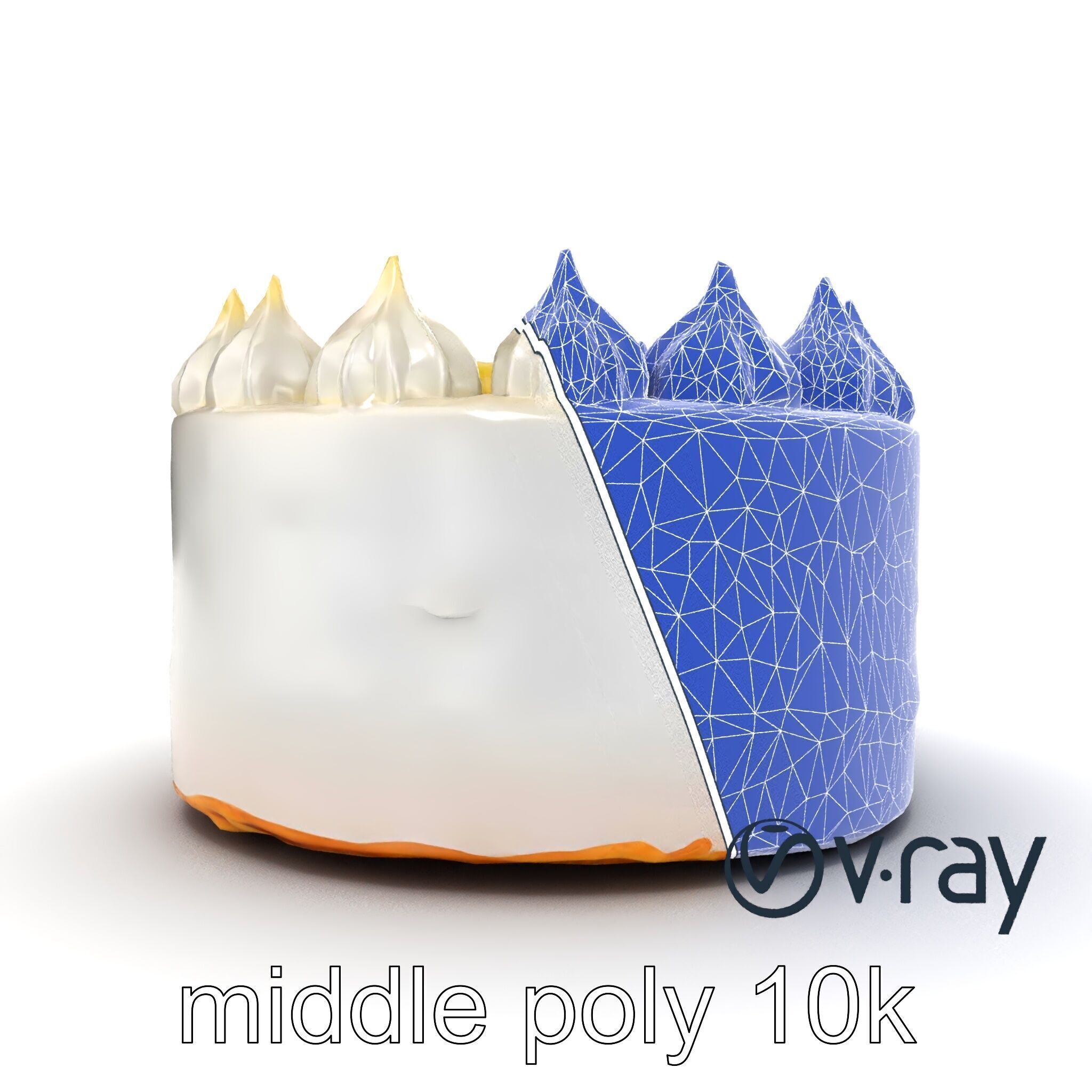 Zesty Lemon Meringue Cake model pack Low-poly 3D model_14
