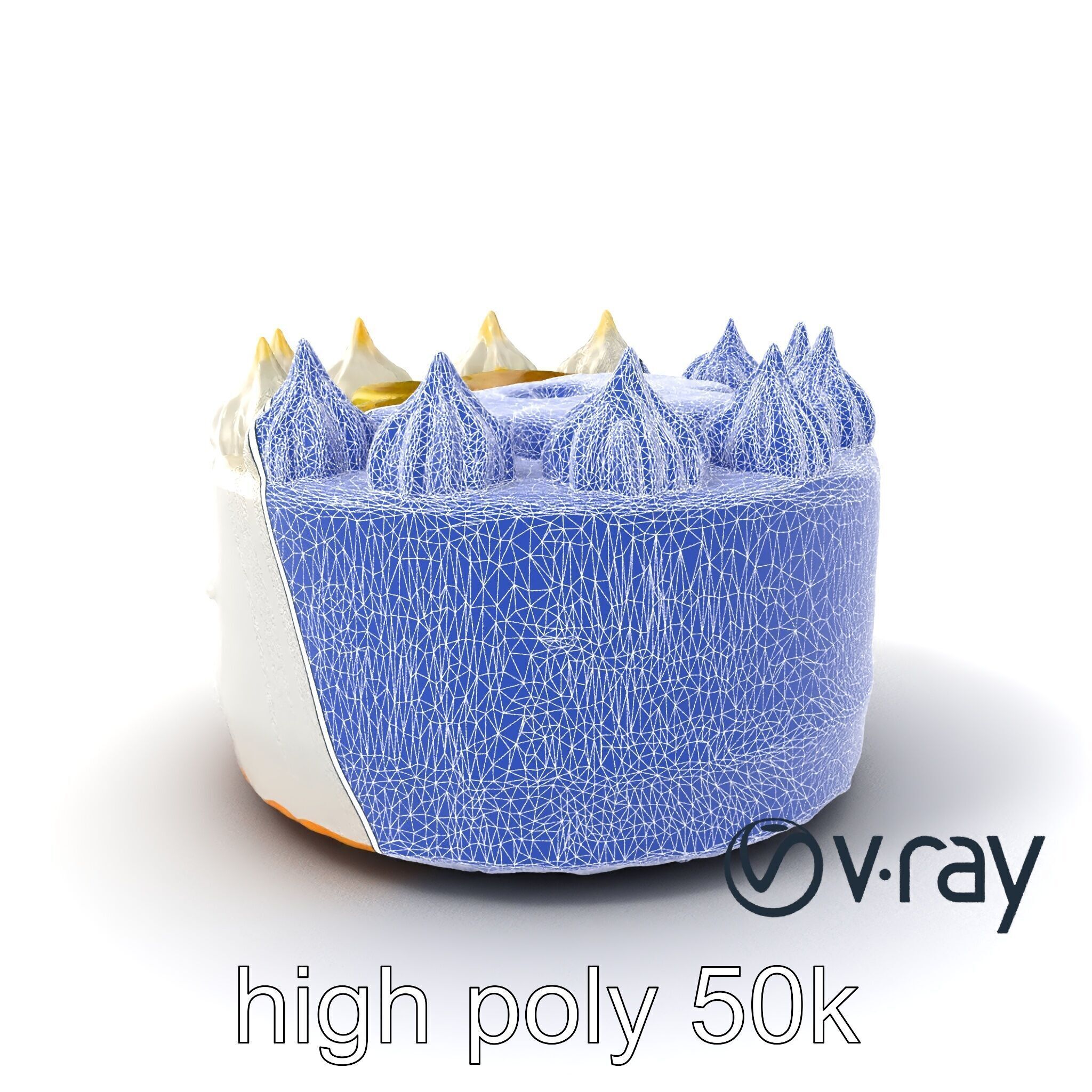 Zesty Lemon Meringue Cake model pack Low-poly 3D model_8