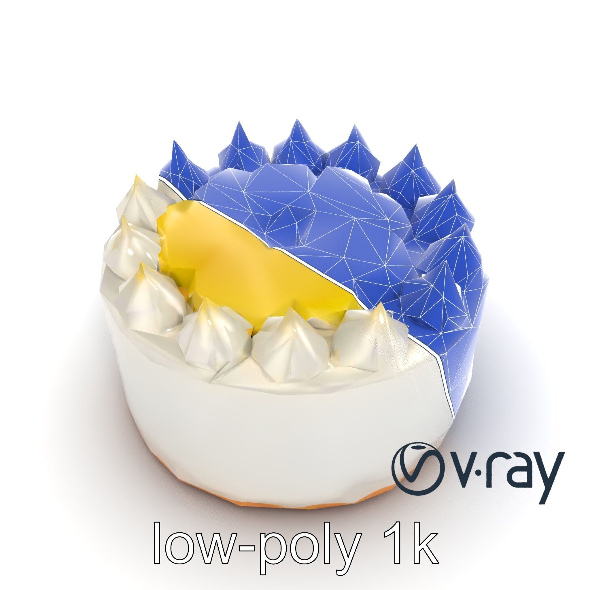 Zesty Lemon Meringue Cake model pack Low-poly 3D model_27