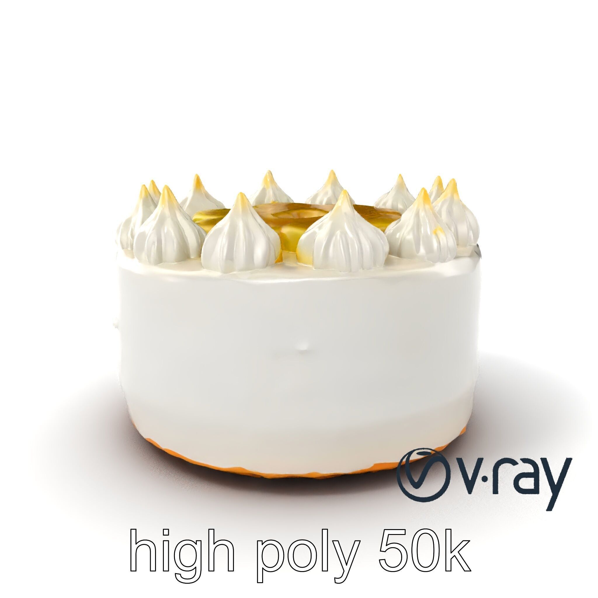 Zesty Lemon Meringue Cake model pack Low-poly 3D model_5