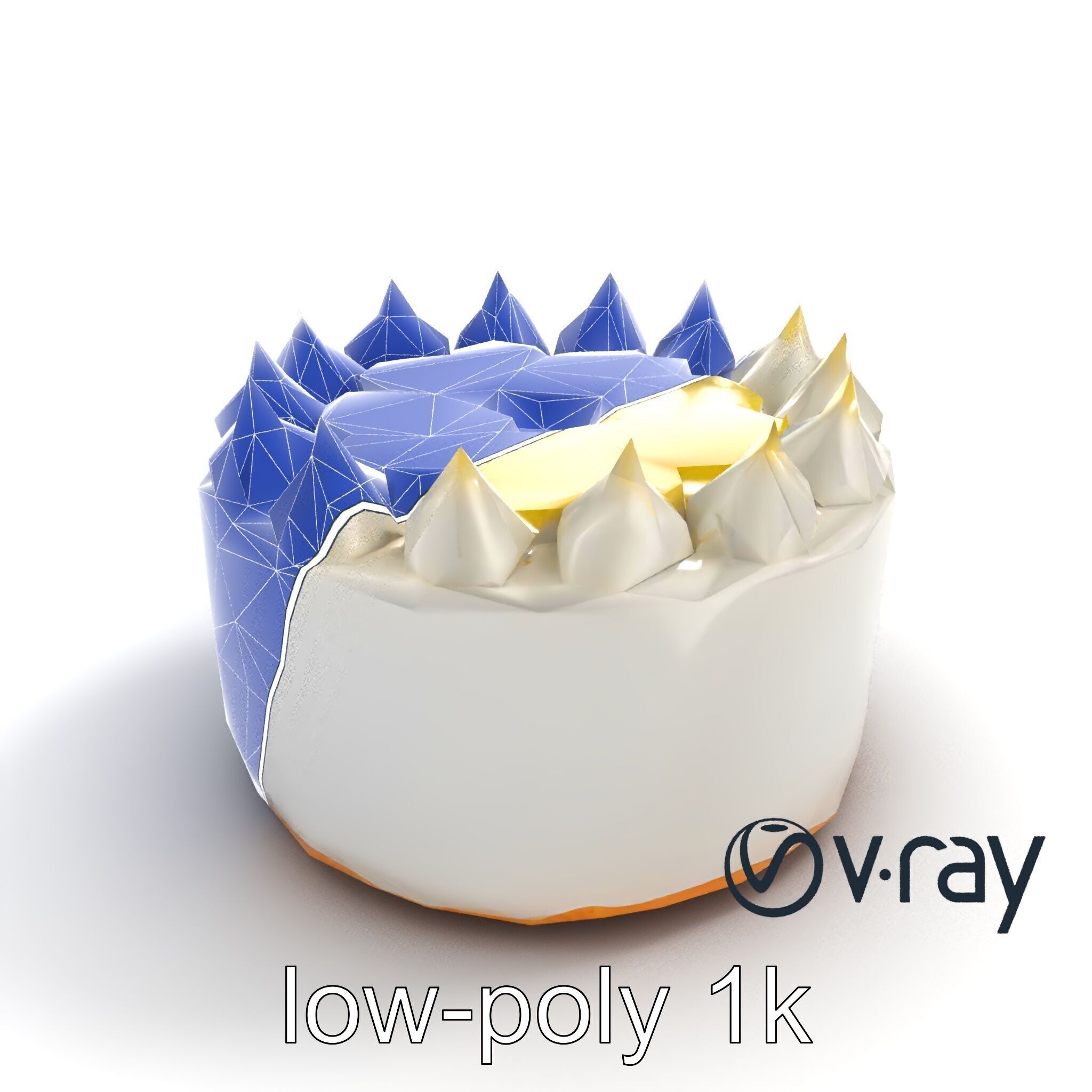 Zesty Lemon Meringue Cake model pack Low-poly 3D model_13