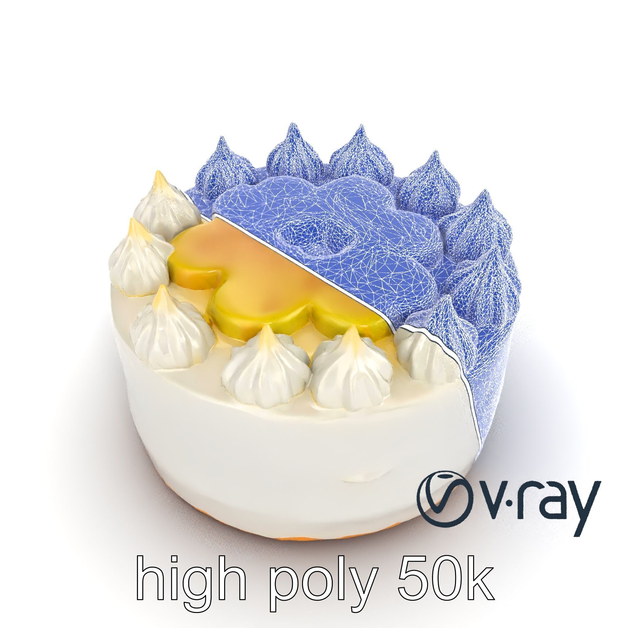 Zesty Lemon Meringue Cake model pack Low-poly 3D model_29